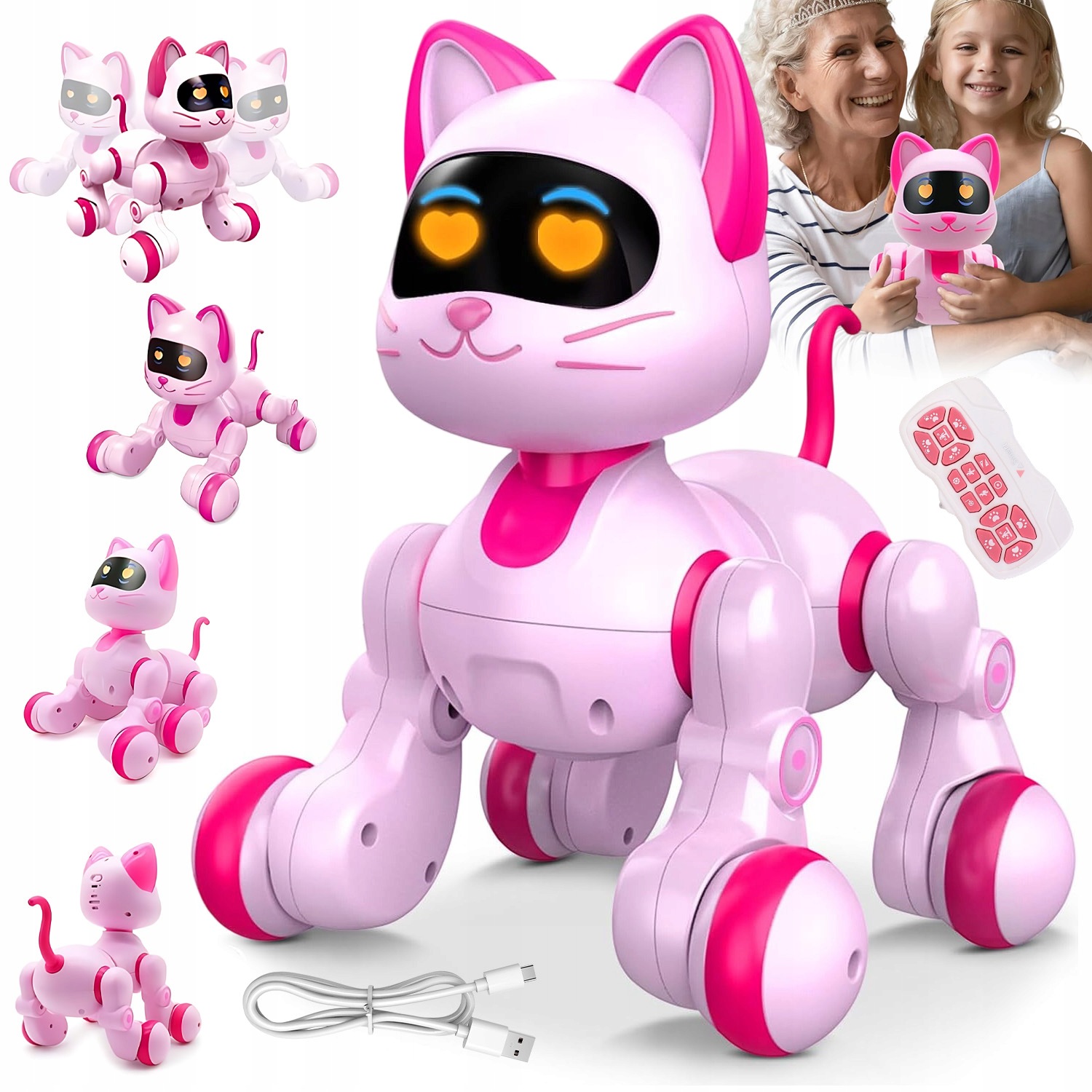 Robot Szczeniak Robo Kot Interaktywny Zdalnie Sterowany Zabawka Akumulator