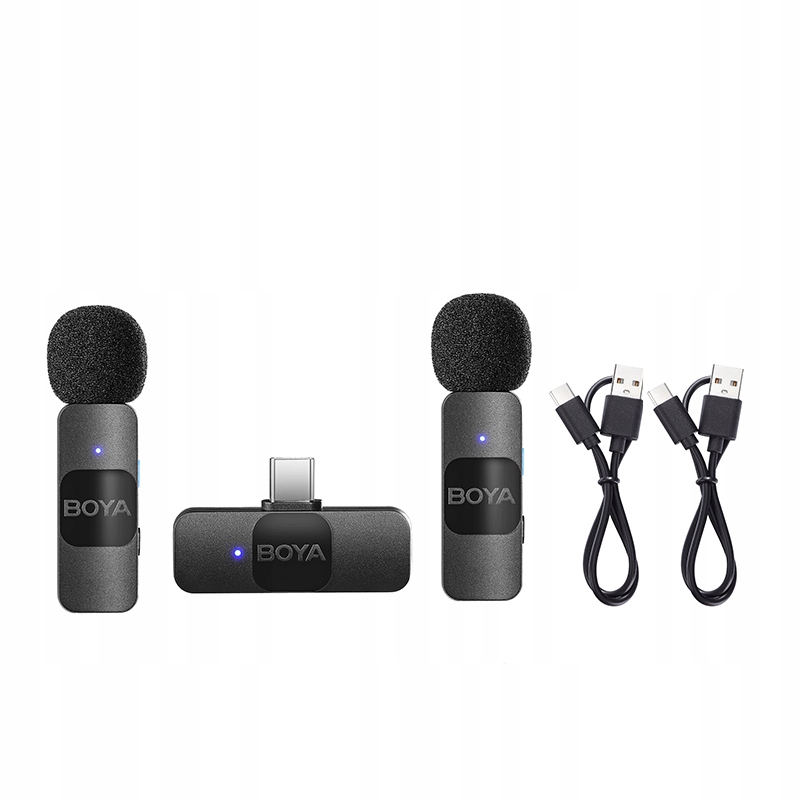 Bezdrátový mini klapkový mikrofon Boya BY-V20 Usb C 2 ks přijímač