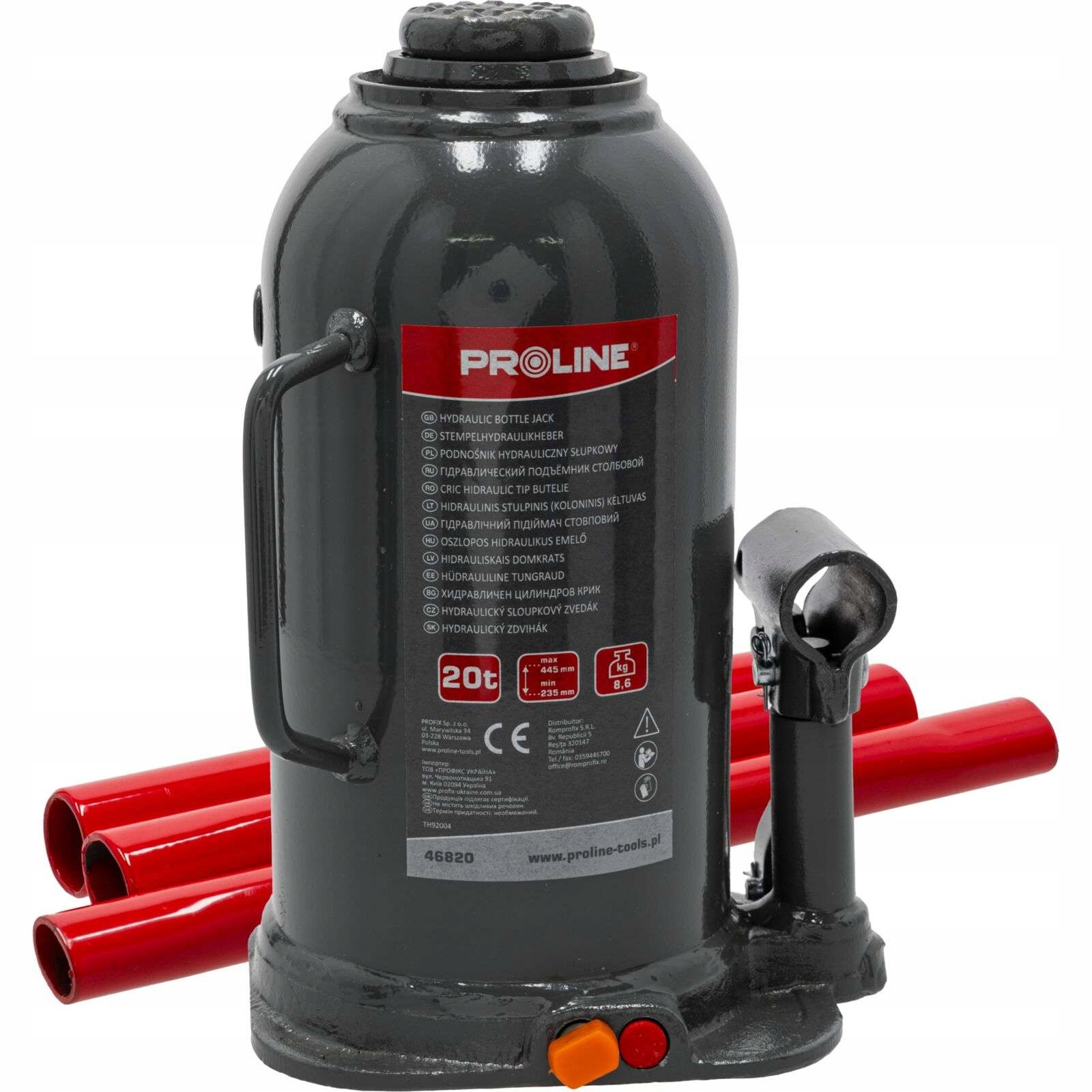 PROLINE PODNOŚNIK HYDRAULICZNY SŁUPKOWY 20T 46820