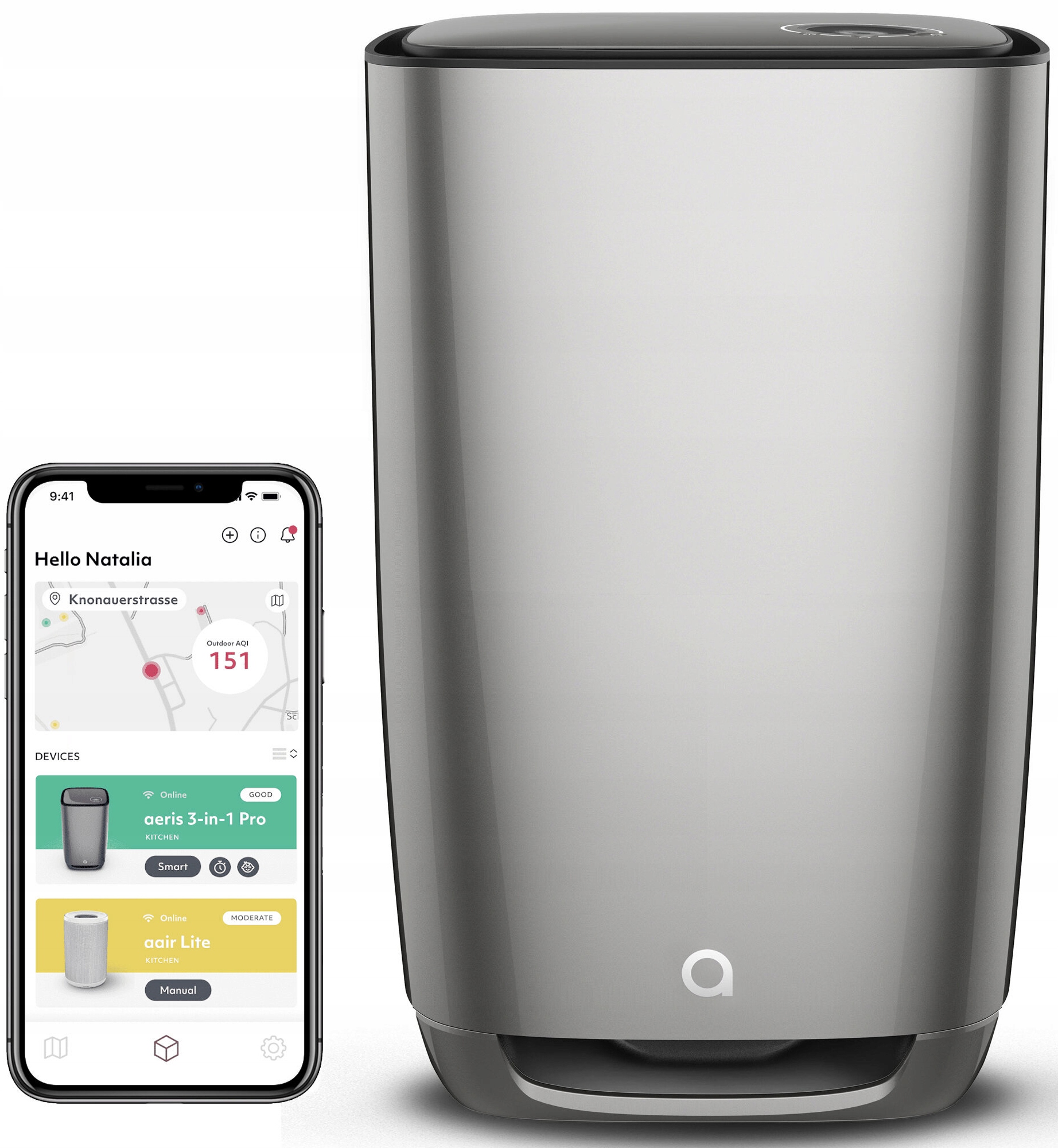 Oczyszczacz powietrza iRobot Aeris Aair 3-in-1 Pro Szary Max 35 -70 m 2