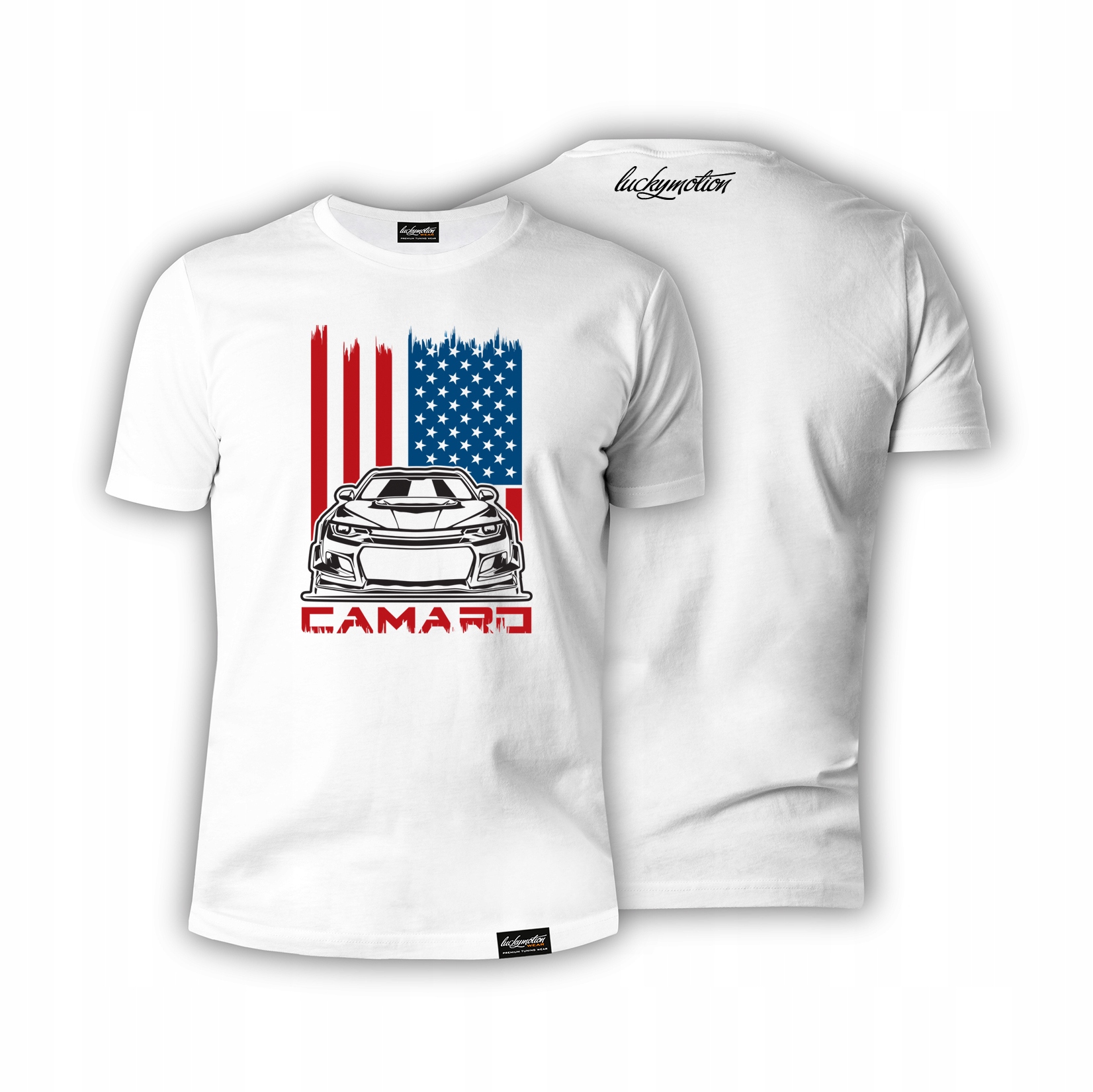 XXL - tričko s Chevrolet Camaro vlajka USA V8 - prémiové tričko na darček
