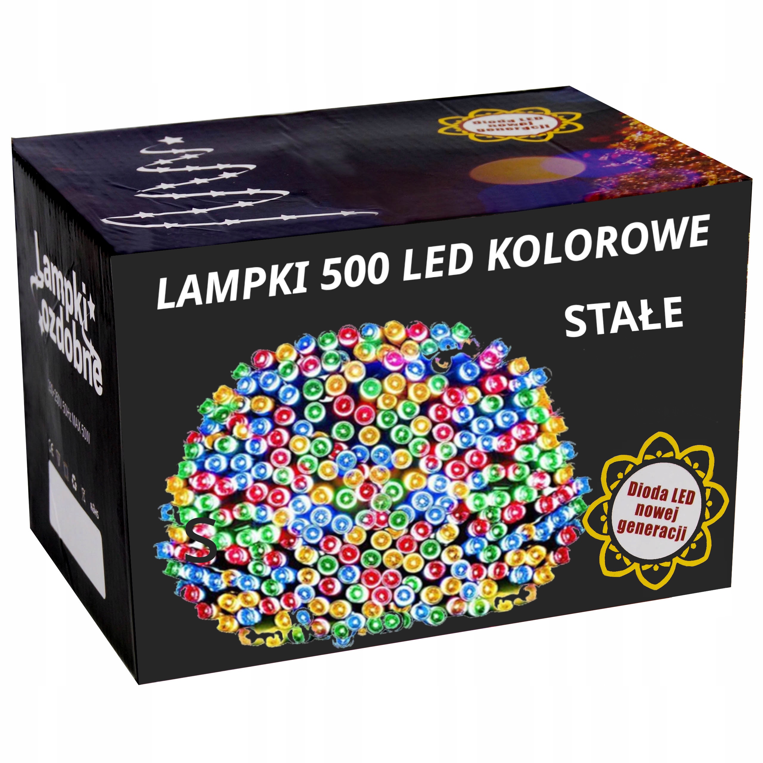 LAMPKI CHOINKOWE 500LED STAŁE ŚWIATŁO KOLOROWE MULTI