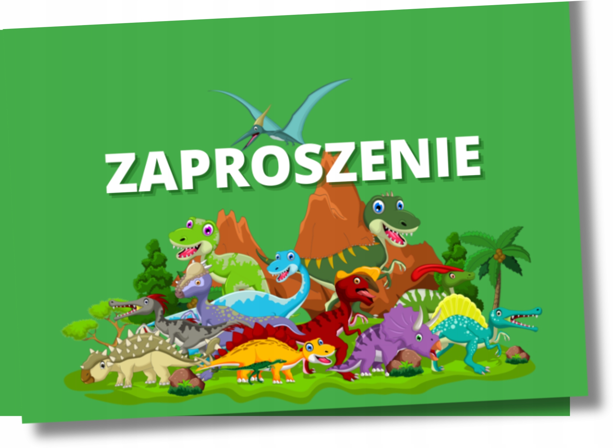 ZAPROSZENIA URODZINOWE DINOZAURY 15x10cm