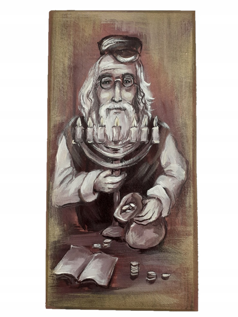 Žid ručně malovaný na dřevě