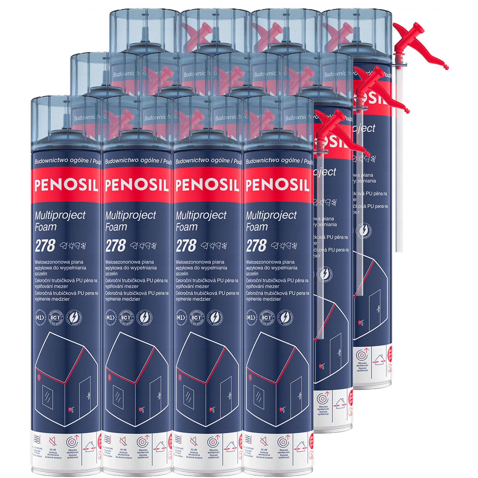 12 x montážna pena Vysokotlaková pena Max Veľké Diery -5' Celoročná