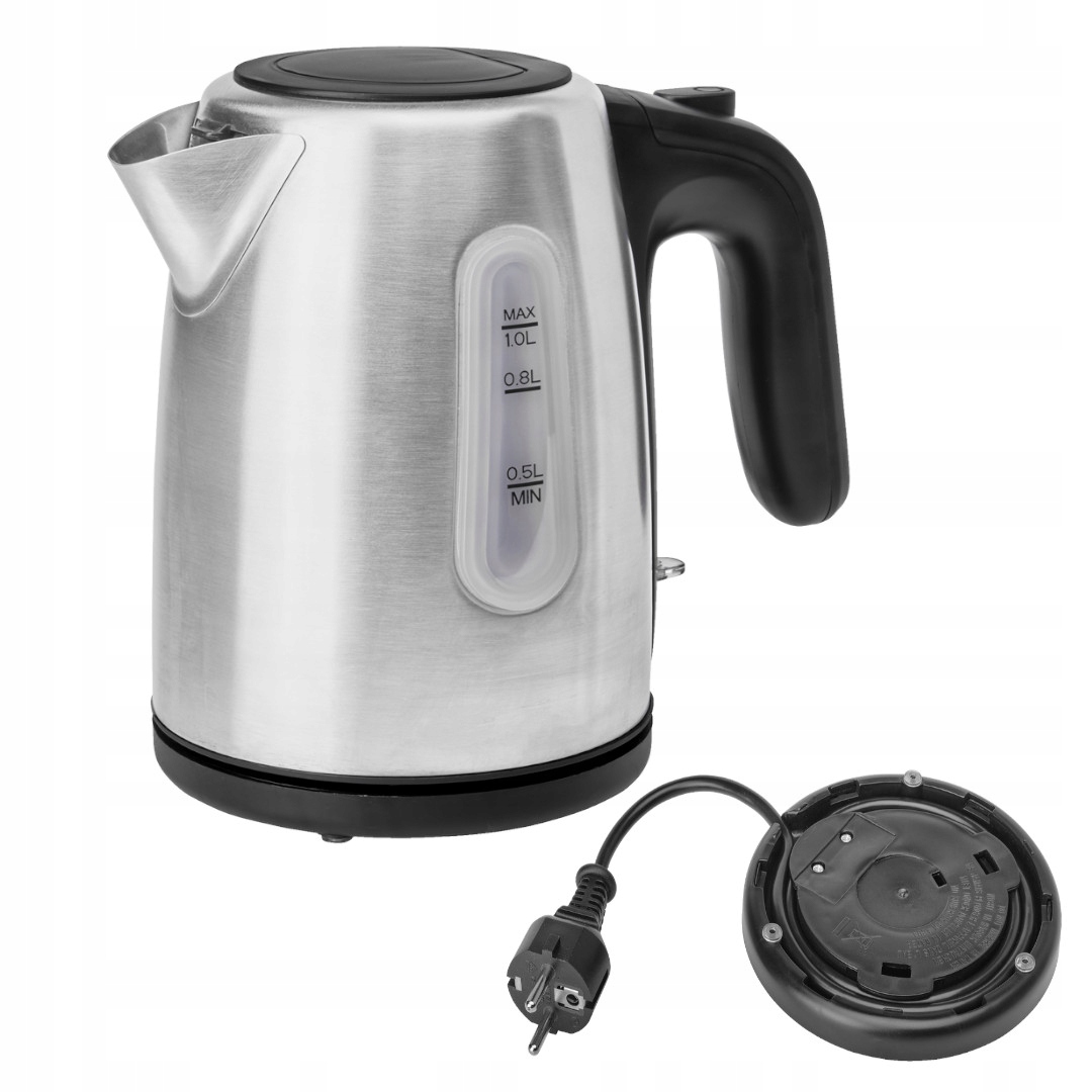 Elektrická varná konvice 1L 1500W z nerezové oceli