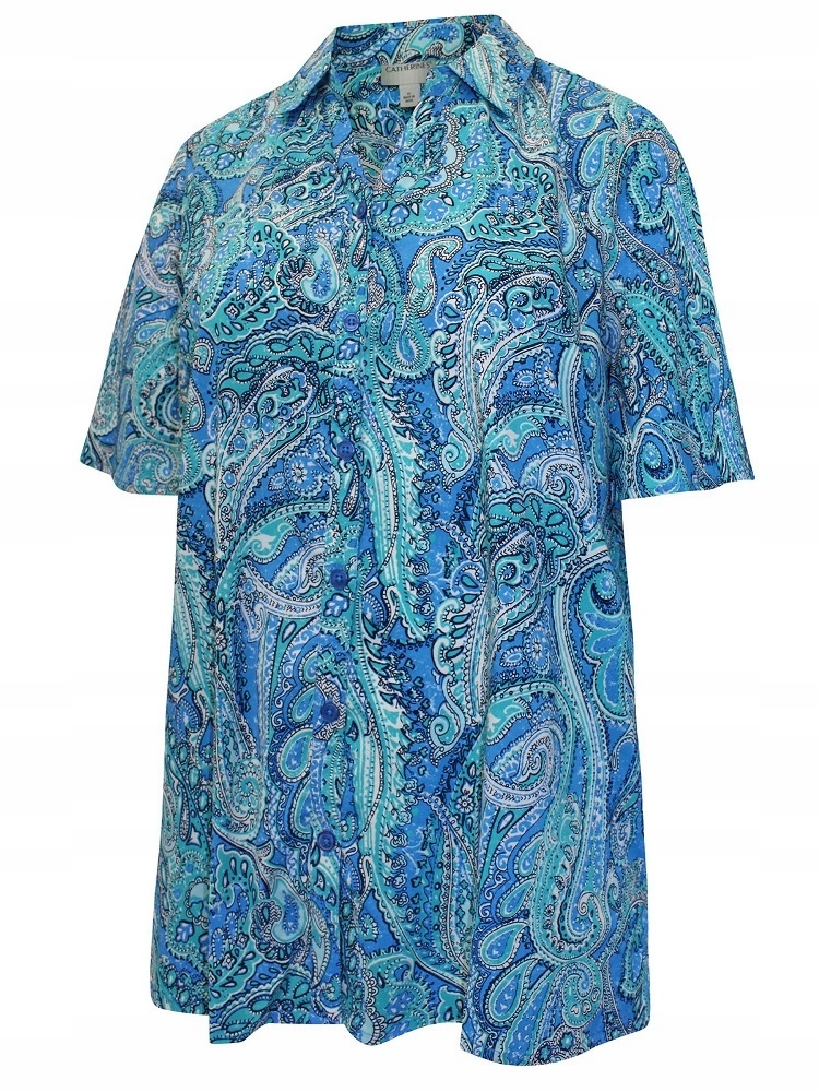 Halenka Plus Size Catherine Vzdušná Košile Paisley Modrá CA49 50