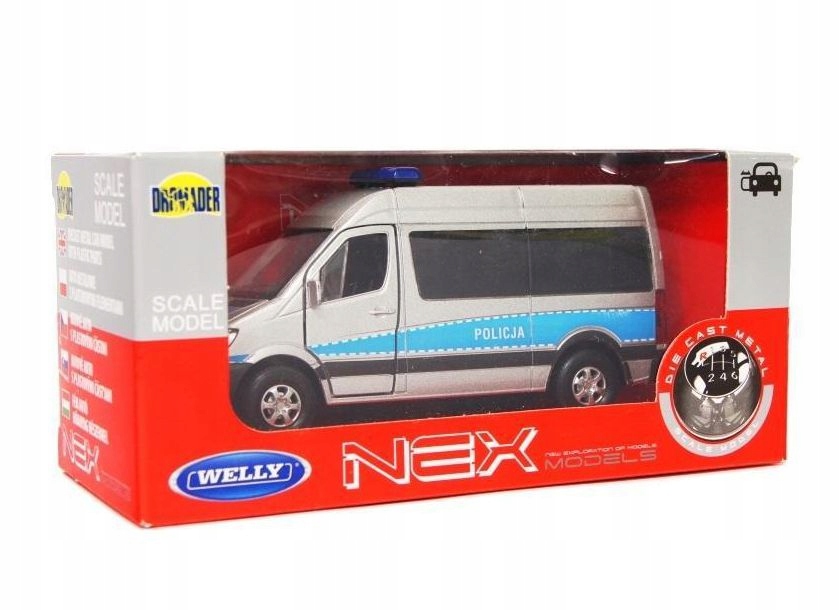 MERCEDES SPRINTER 1:34 POLICJA SREBRNY