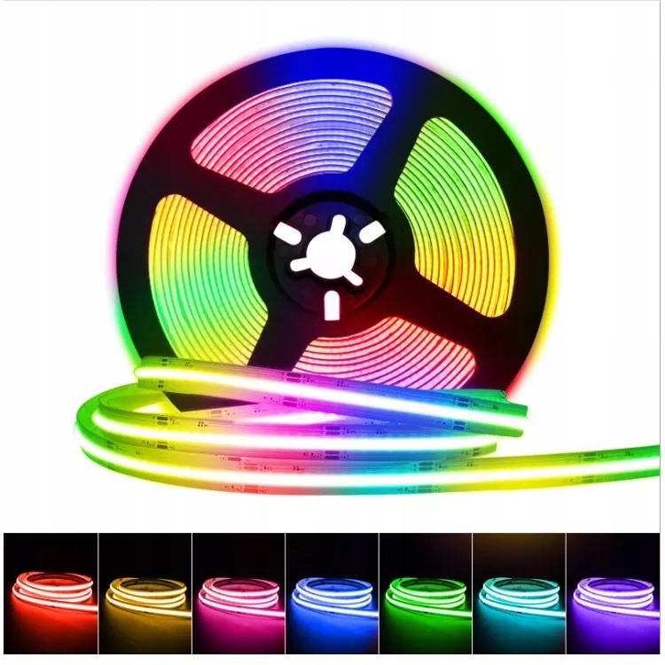 Rgb Cob Led pásik Premium 5M 12V Neon Silný