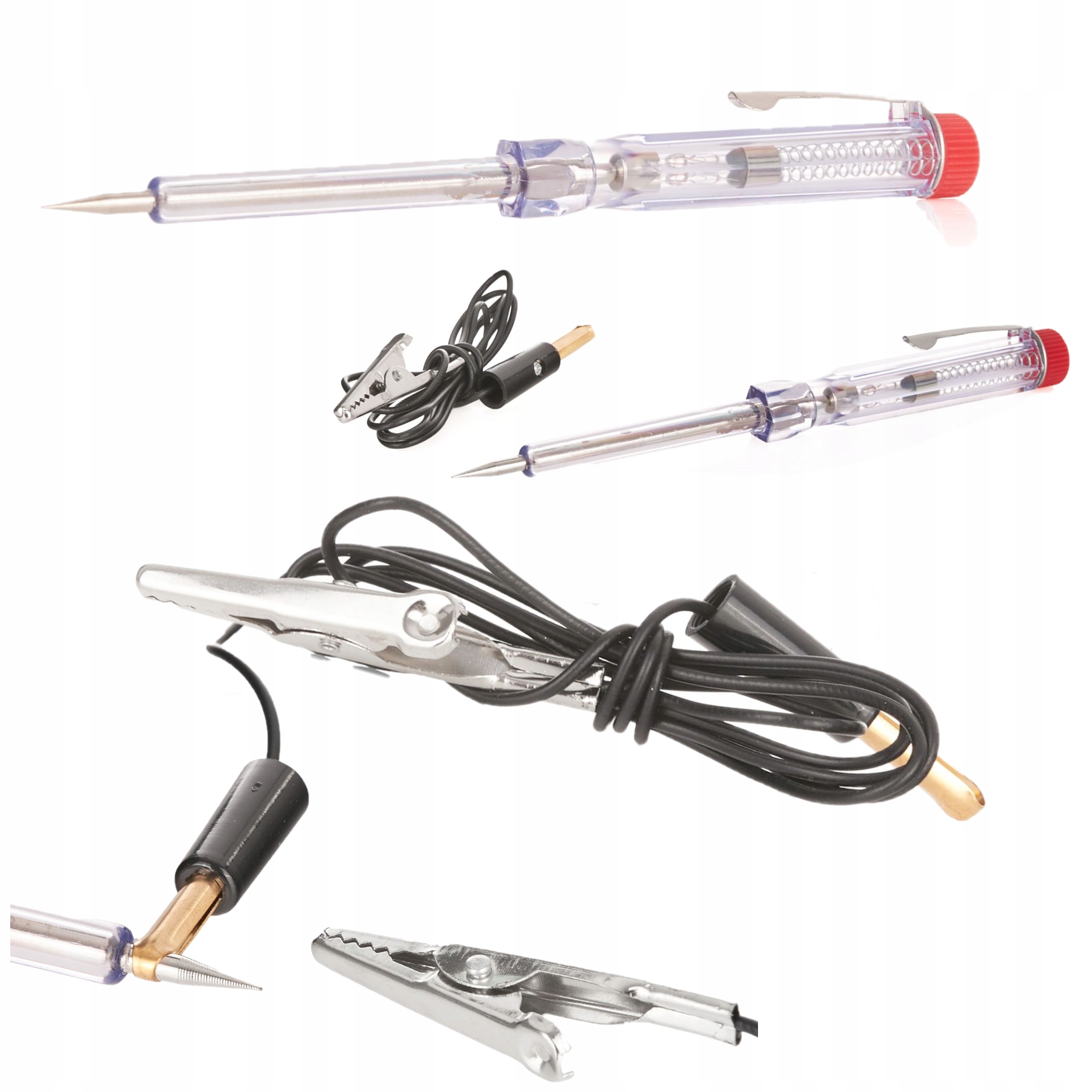 PRÓBNIK TESTER NAPIĘCIA SAMOCHODOWY 6-24V Z PRZEWODEM 90CM LED KROKODYLEK