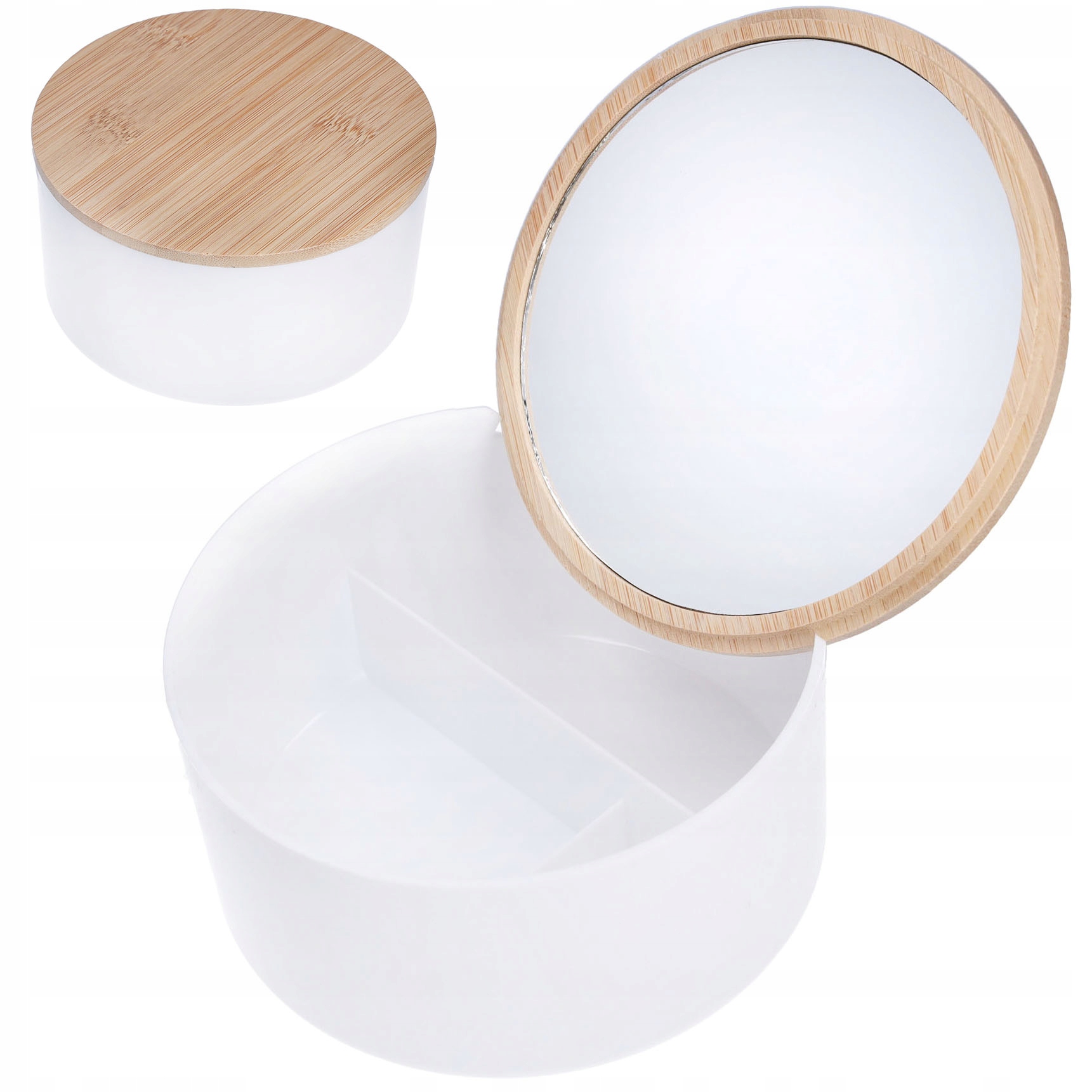 ORGANIZER ŁAZIENKOWY NA KOSMETYKI Z LUSTERKIEM WSZECHSTRONNY I PRZENOŚNY