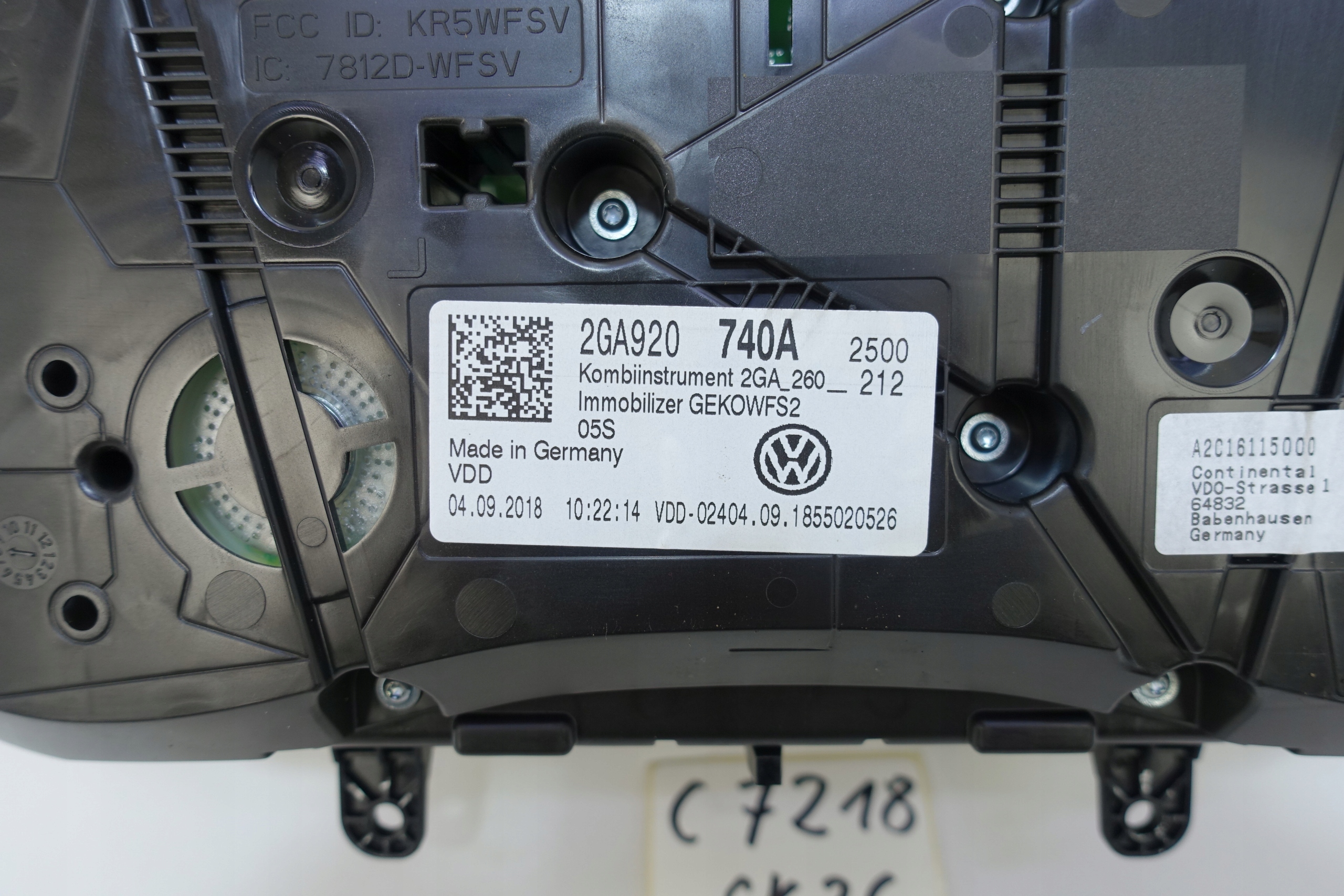 dials dials VW T-ROC 2GA 23664KM 2GA920740A