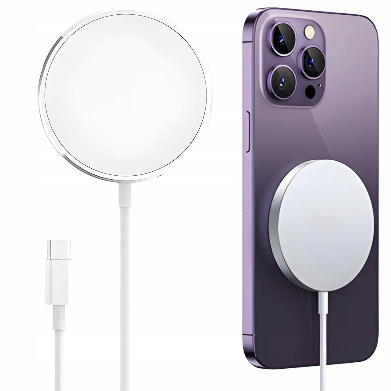 ŁADOWARKA INDUKCYJNA DO IPHONE APPLE WATCH AIRPODS DO MAGSAFE BIAŁA