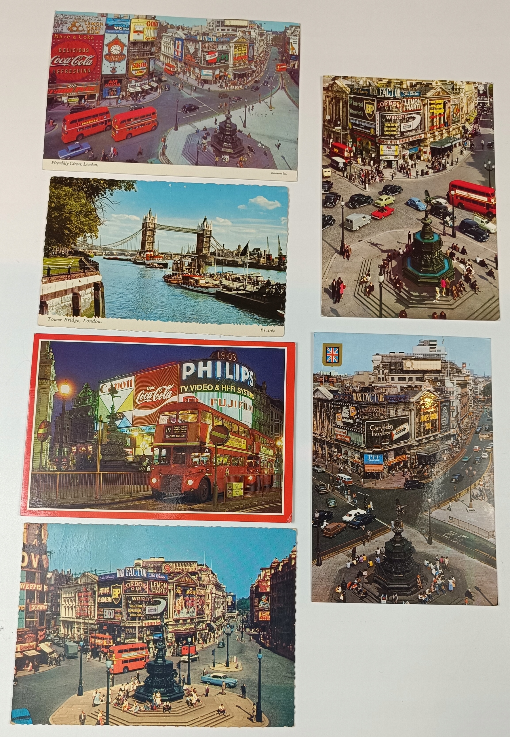 6 X LONDYN AUTOBUS SAMOCHODY ŁADNA STARA POCZTÓWKA N8