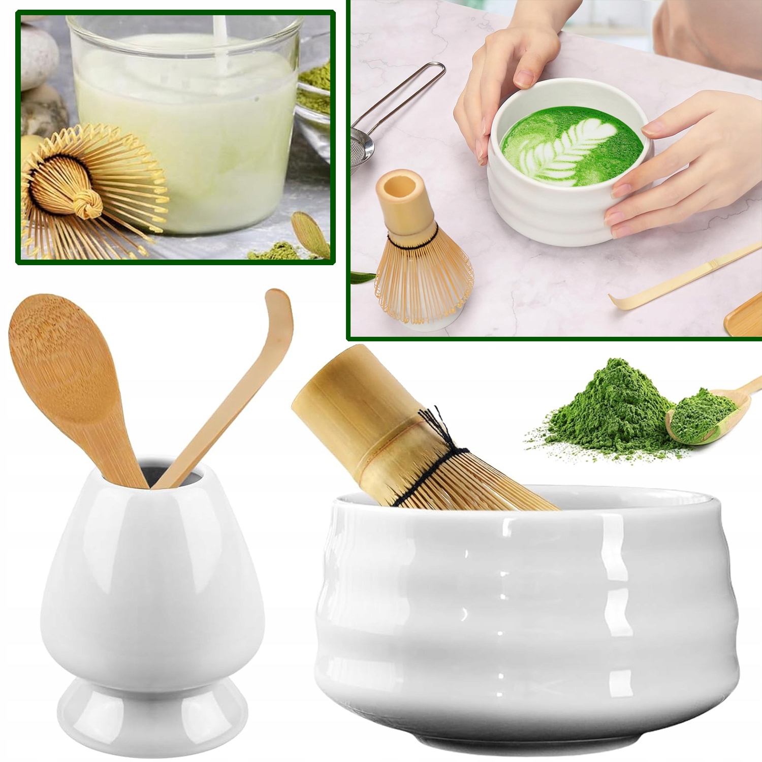 Sada Na Čaj Matcha, Miska Na Matcha, Šlehací Metla, Lopatka Na Čaj