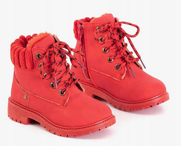 TRZEWIKI TRAPERY Botki Ocieplane FUTERKO Red r28 Kod producenta TRZEWIK TRAPERY Botki Ocieplane