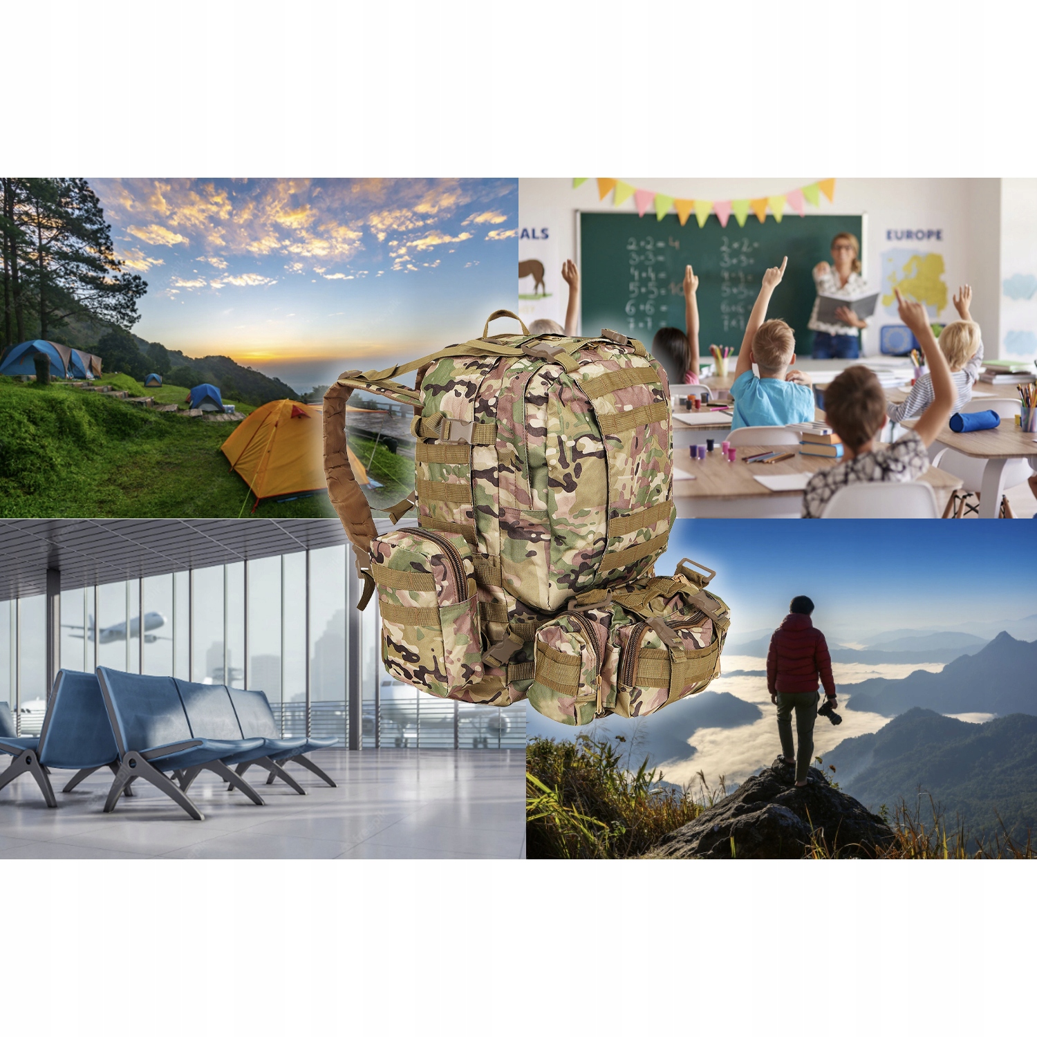 Plecak Turystyczny Trekkingowy Sportowy Wojskowy Taktyczny Moro Męski XXL Model Survival HQ