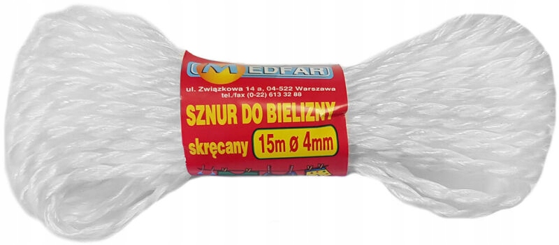 

Sznur do Bielizny (15 m, 4 mm) Skręcany 1 szt