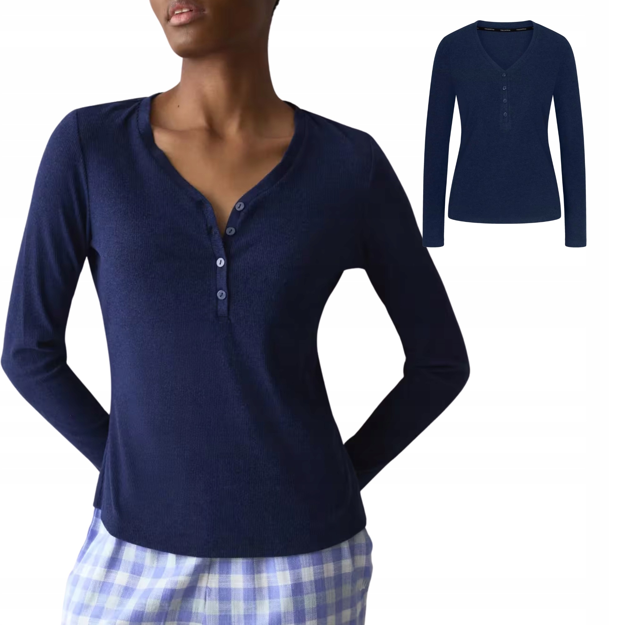 Longsleeve Triumph Mix&Match Lsl Top Soft tmavě modrý s dlouhým rukávem 36