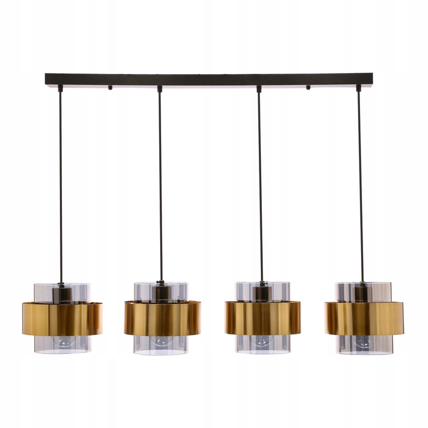 Lampa wisząca czarna, dymione klosze 4x E27 Spiega Candellux 34-09517