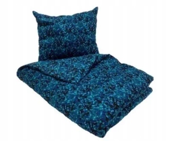 Komplet posteľnej bielizne (obliečka na prikrývku a vankúš) modrý dánsky plyš