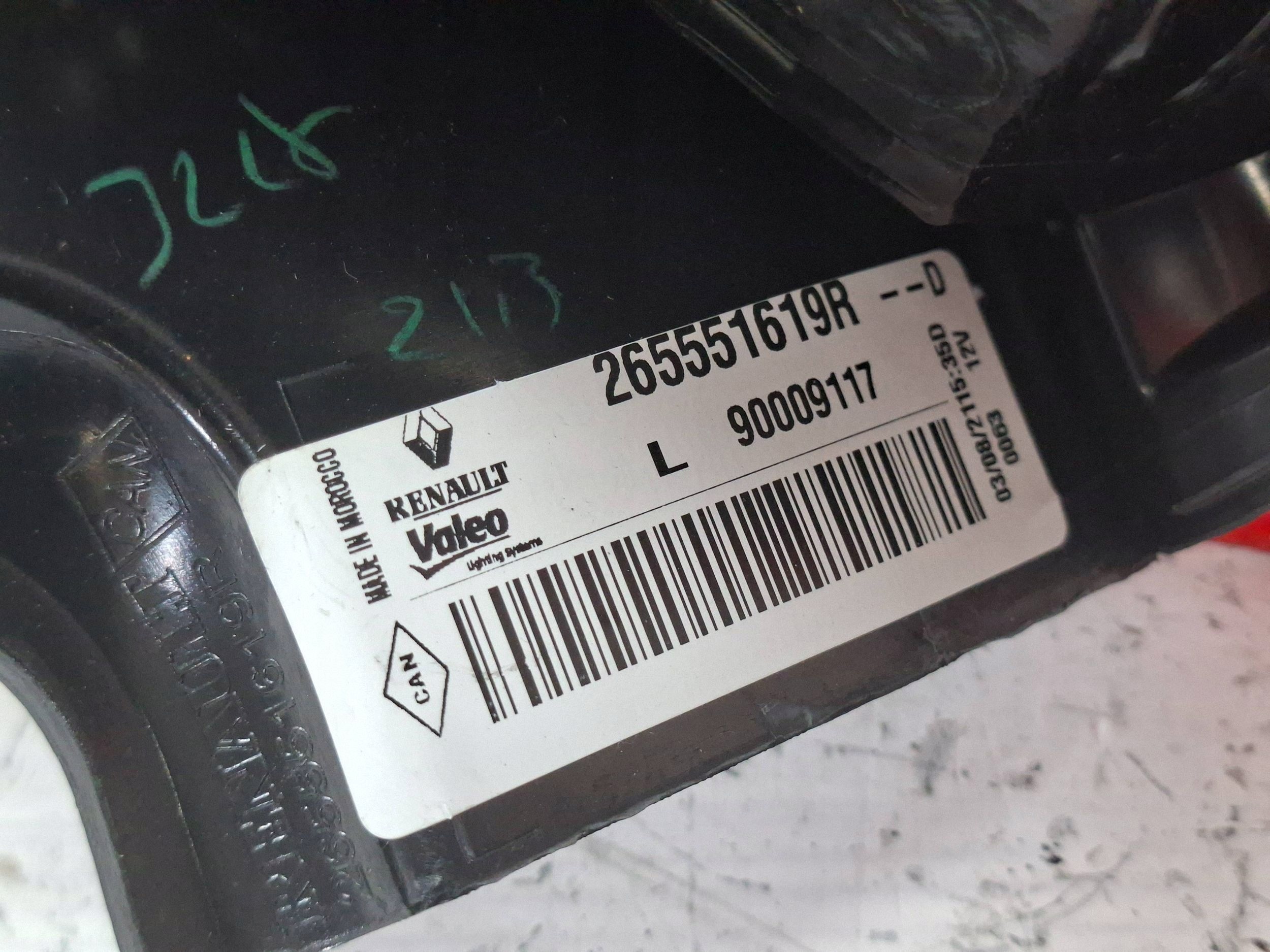 light rear left 265551619R DACIA DOKKER 2012