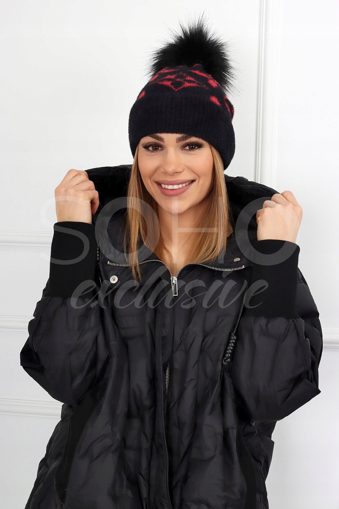 CZAPKA DAMSKA ZIMOWA NA ZIMĘ CIEPŁA WYGODNA GRUBA KOBIECA SPORTOWA 2266 Materiał dominujący inny