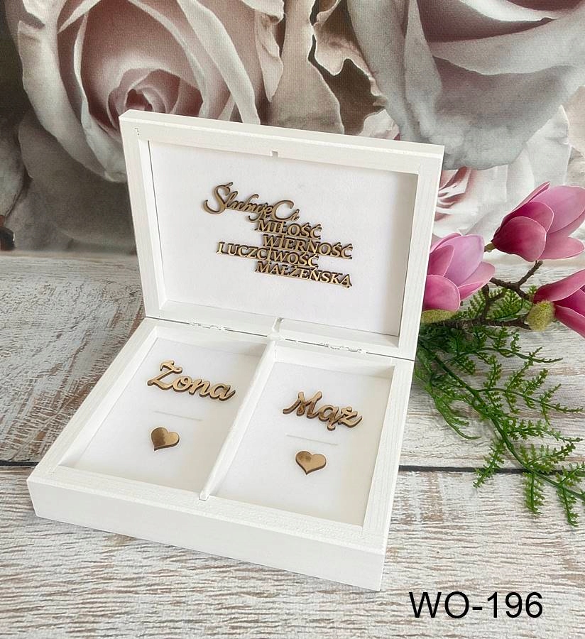 Pudełko na koperty + obrączki białe złote serca EAN (GTIN) 5905280961131