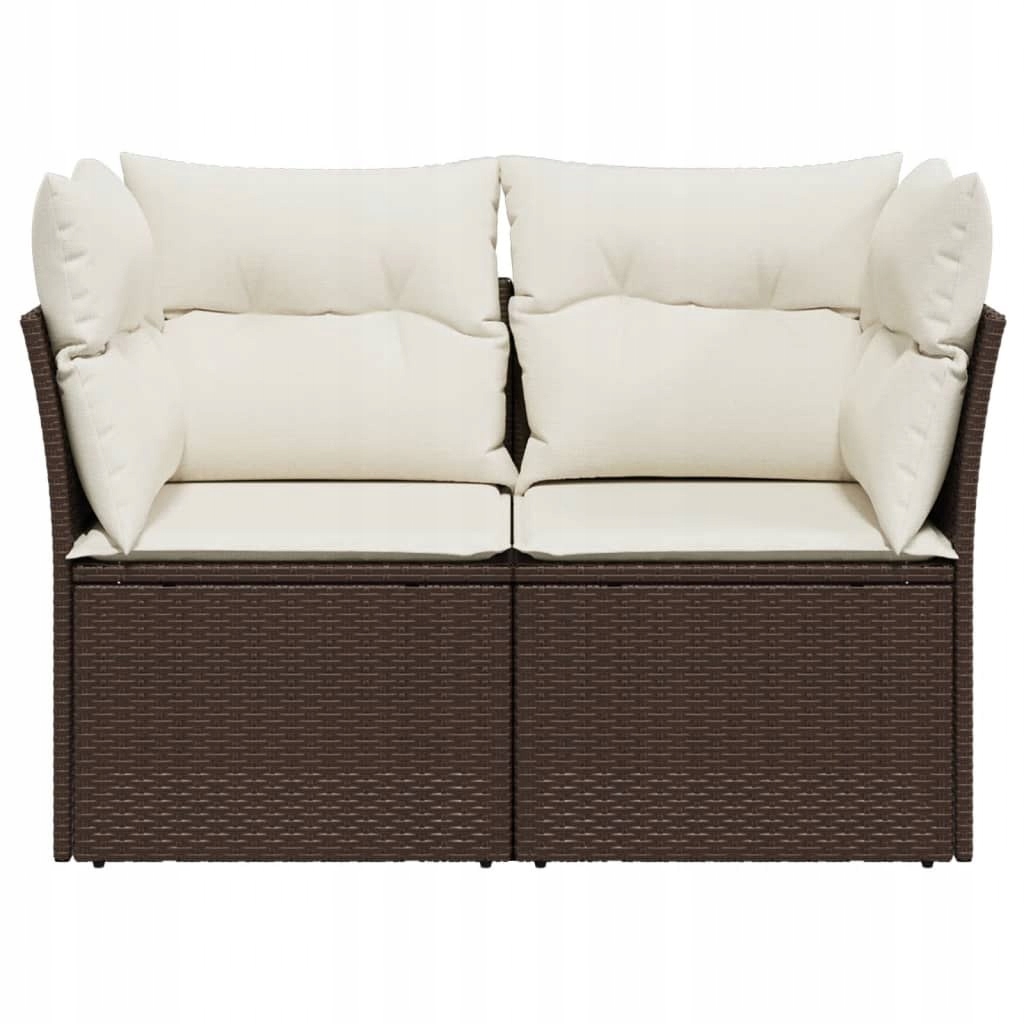 SOFA OGRODOWA Z PODUSZKAMI 2-OSOBOWA BRĄZOWA POLIRATTAN Linia vidaXL