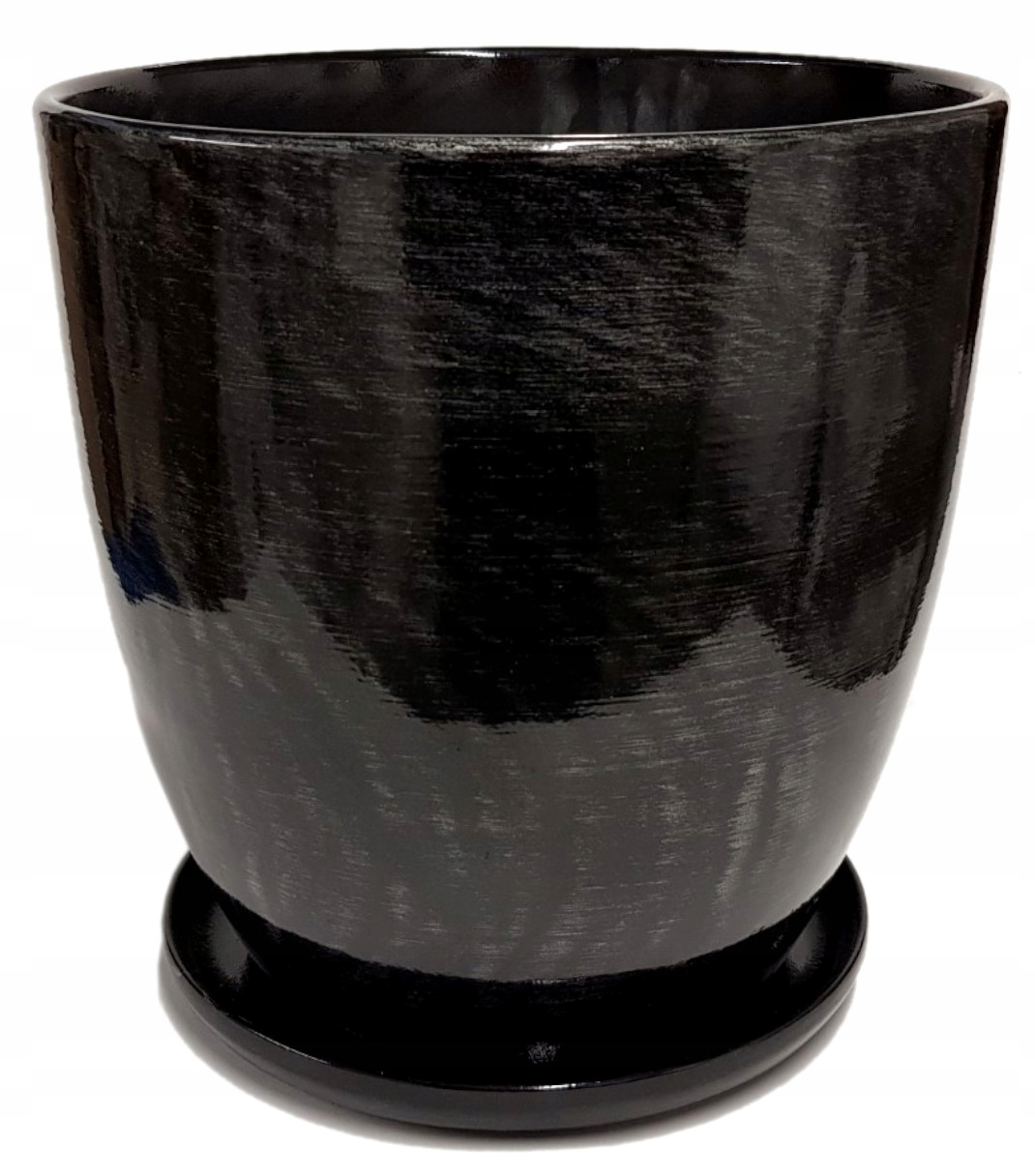 

Donica Ceramiczna Duża Czarno-srebrna 30 CM