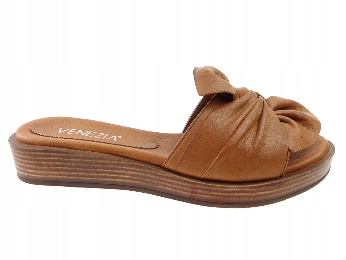 

Venezia klapki platformy 9074JT brąz, skóra 40