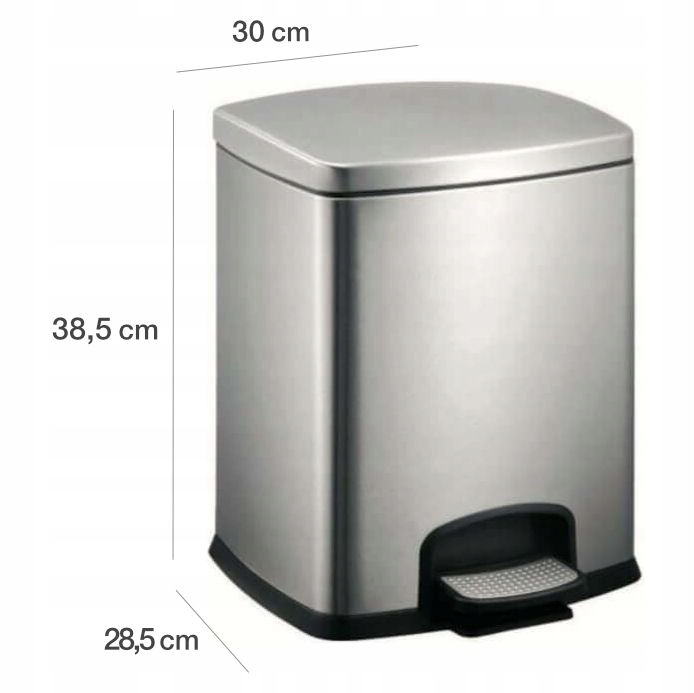 Pojemnik kosz na śmieci odpady 12L STELLA 20.20312 Kolor odcienie szarości i srebra
