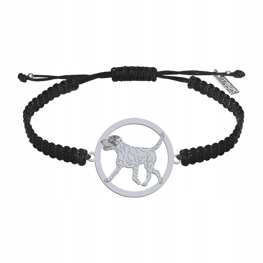 Stříbrný náramek s parsonem Russell teriérem 925 Makramé Šperky Gravírování