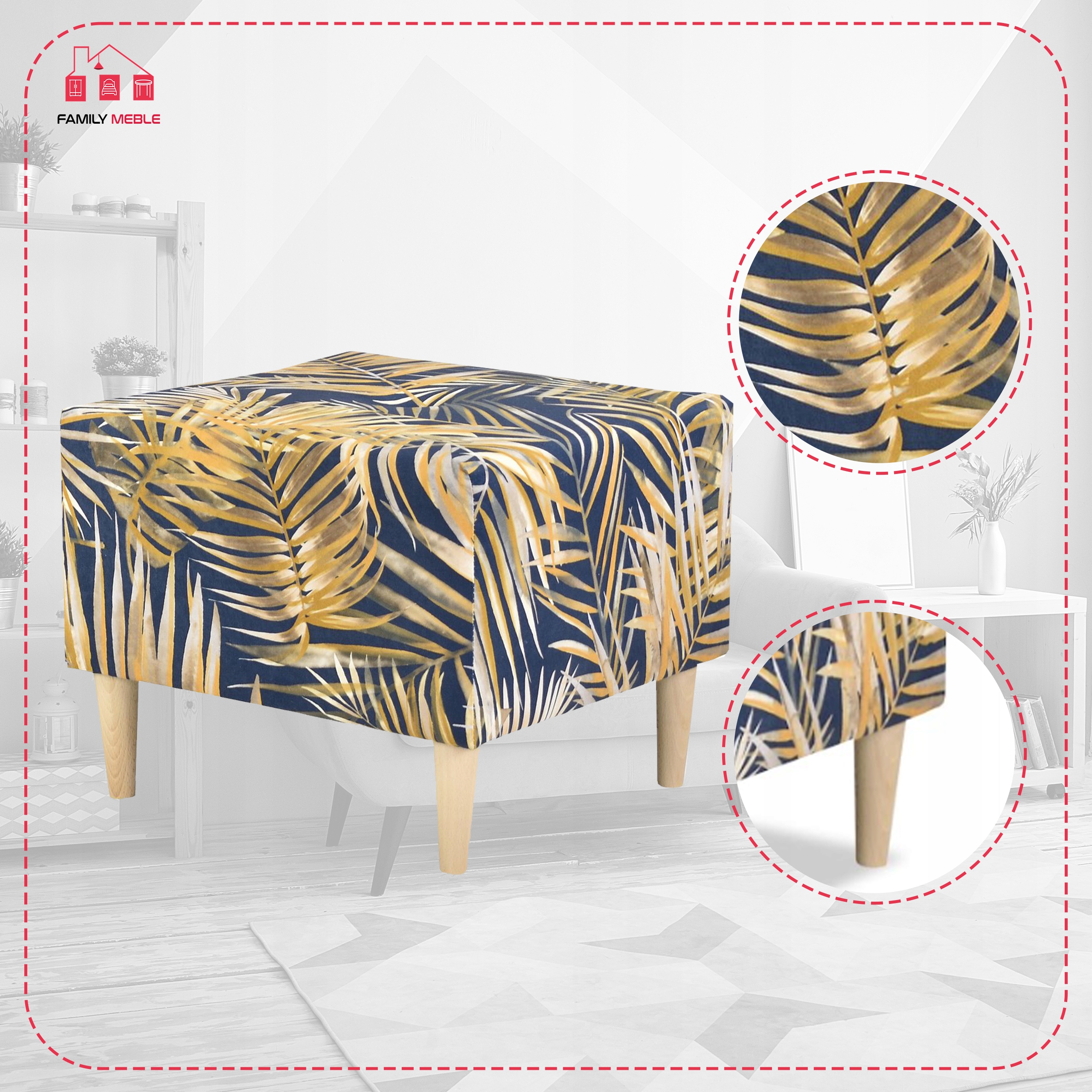 Pufa puf podnóżek siedzisko Ari Print Family Meble Kod producenta PUFA POLY 9