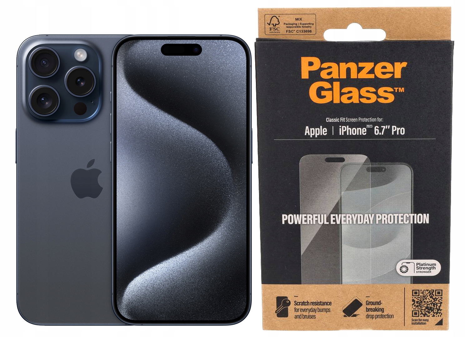 Panzerglass Tvrzené Sklo Classic Fit pro iPhone 15 Pro Max 6,7"