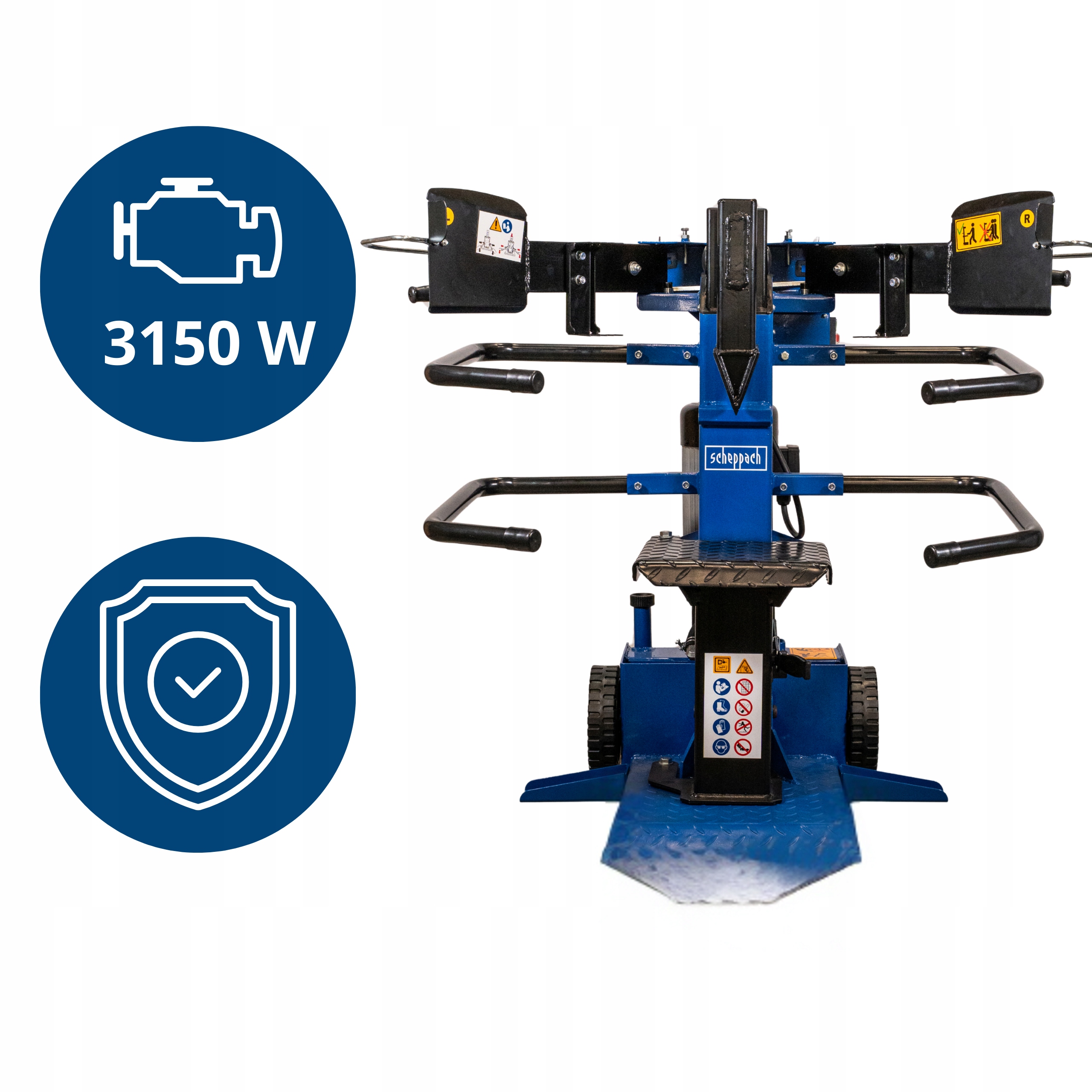 Łuparka do Drewna Hydrauliczna Pionowa Scheppach Compact 8T 3500 W 400 V Moc 3500 W
