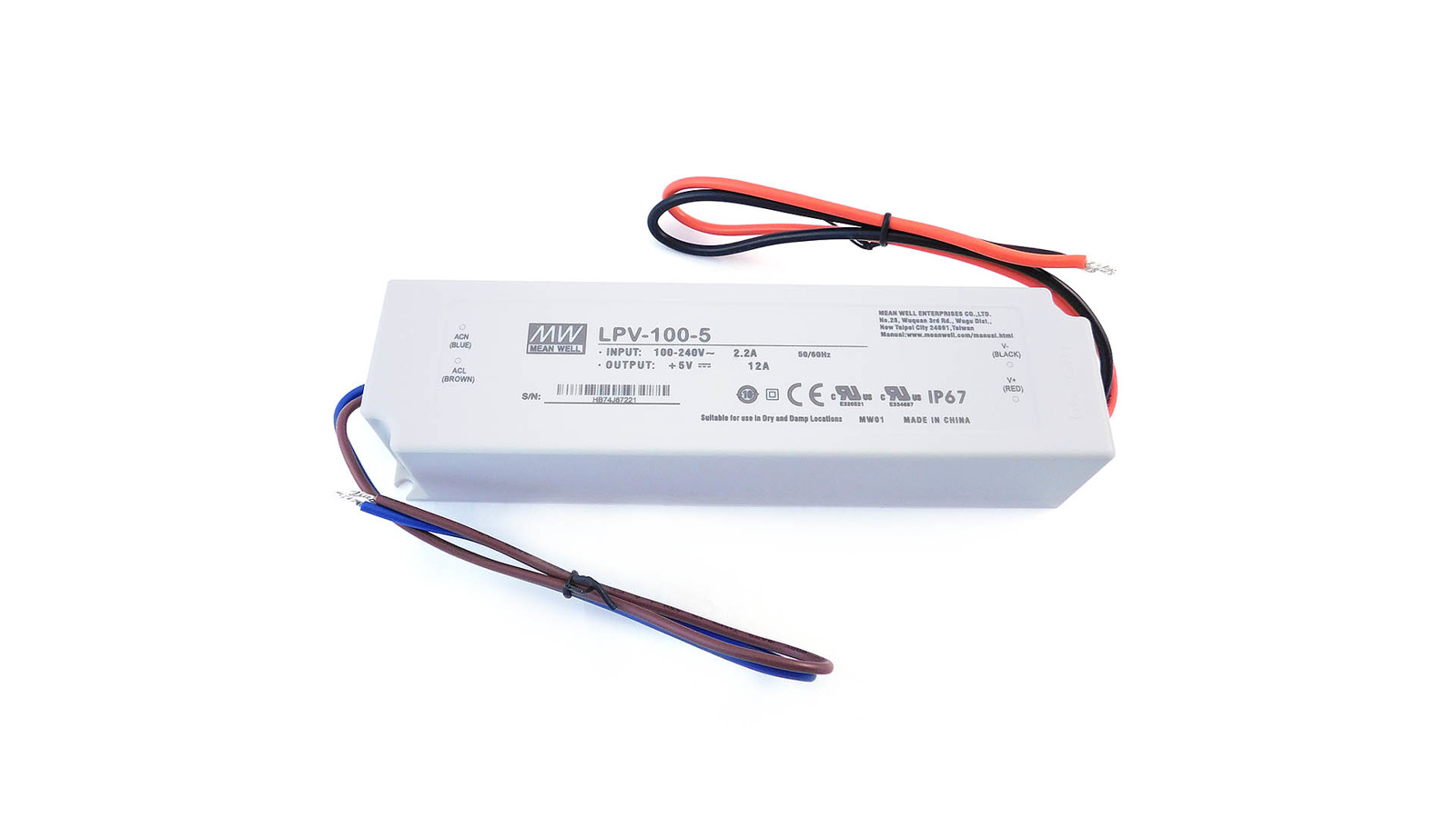 

Zasilacz Led 5V 12A 60W Mean Well LPV-100-5