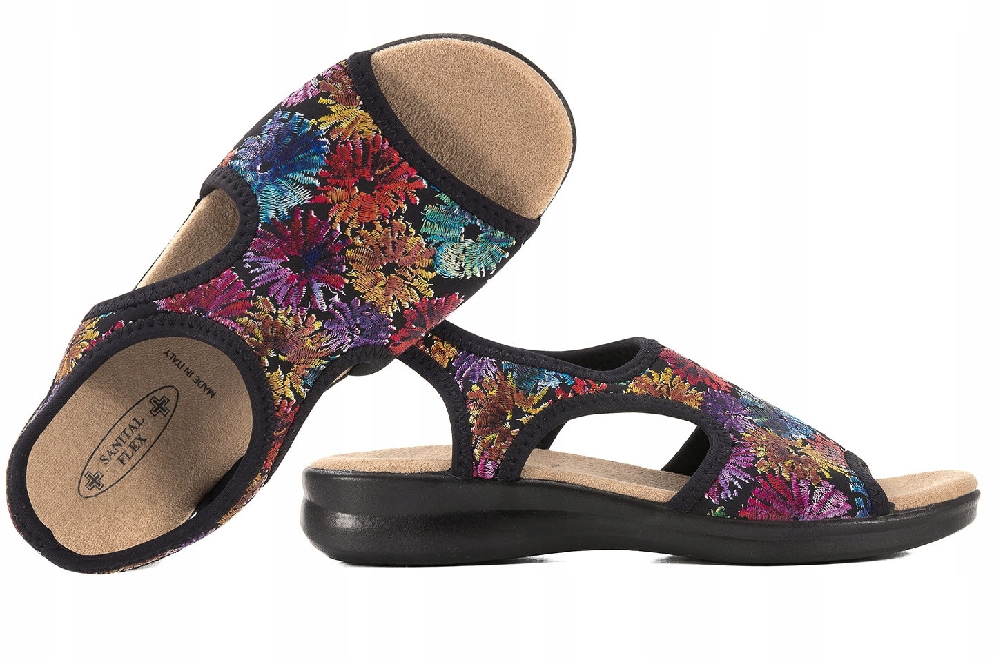 Sanital Flex 8030.17 Elastické Dámské Textilní Sandály Pu 41 Černá