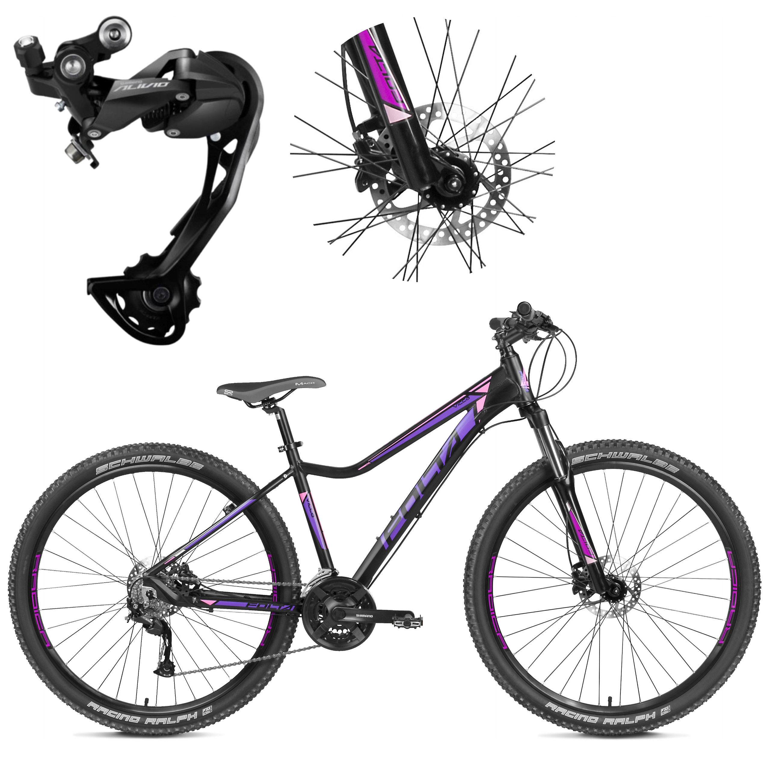 Rower Mtb 29 damski górski Shimano Alivio hydraulika ramą Aluminiowa 17