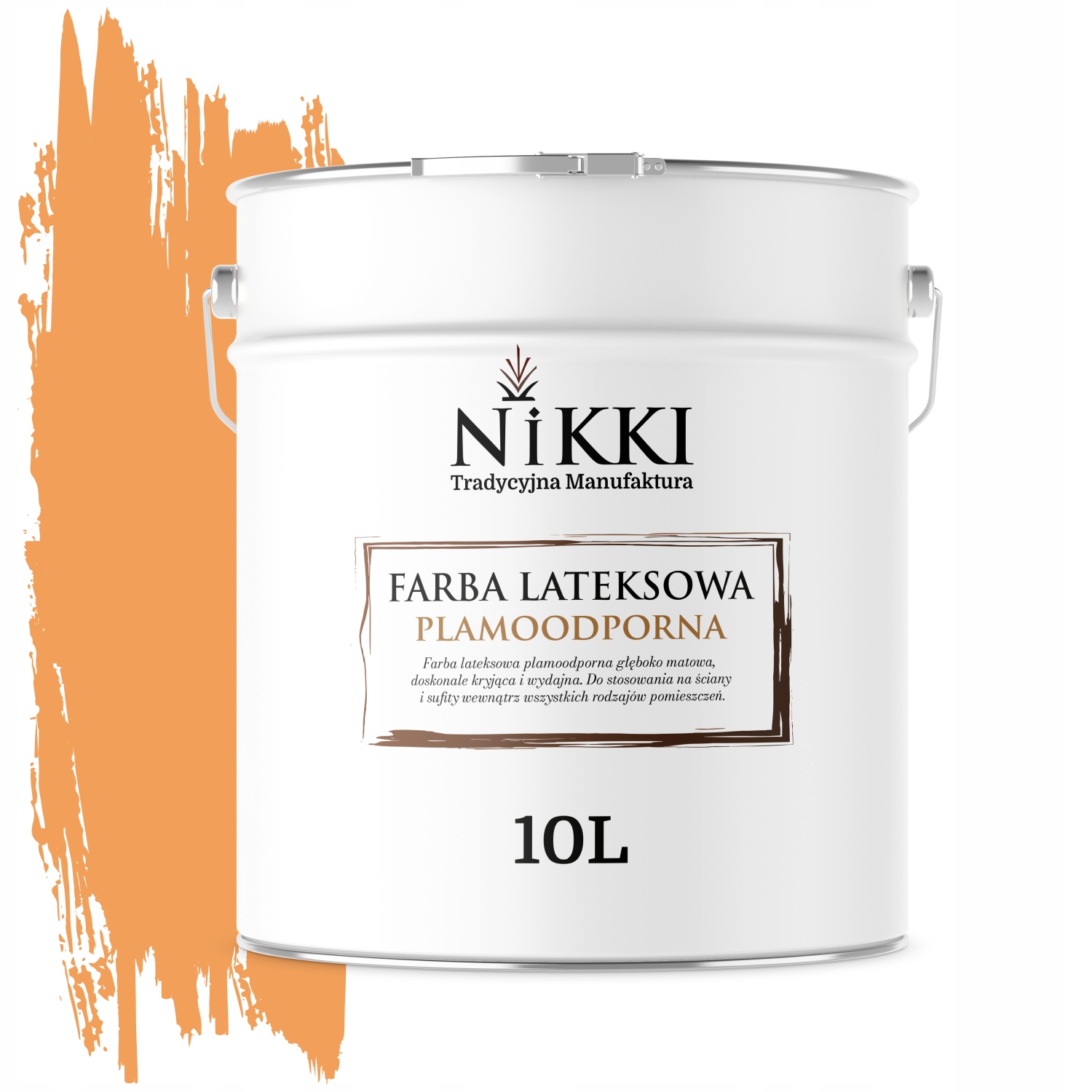 Latexová Farba Odolná Voči Škvrnám Oranžová Farba H5944 10L Hlboká Matná