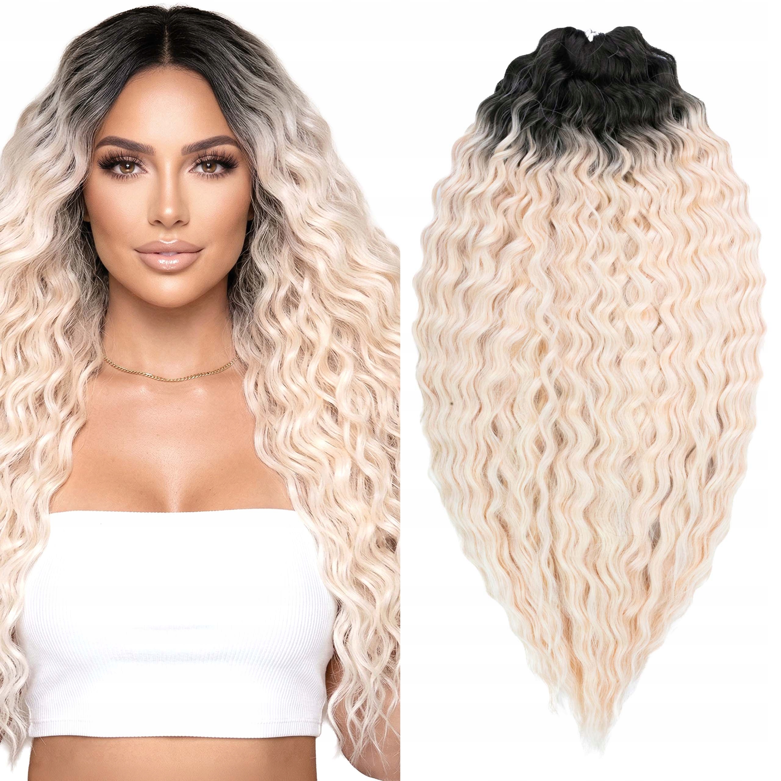Syntetické umělé vlasy Afroloki Ariel Premium 55 cm 300 g růžová s odrostem