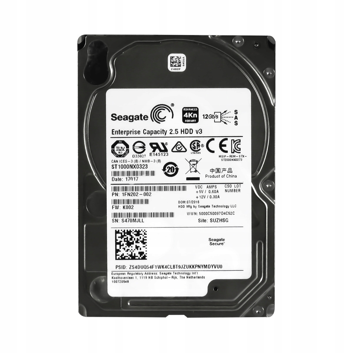 Seagate 1TB 7.2K 128MB SAS-3 2.5'' ST1000NX0323