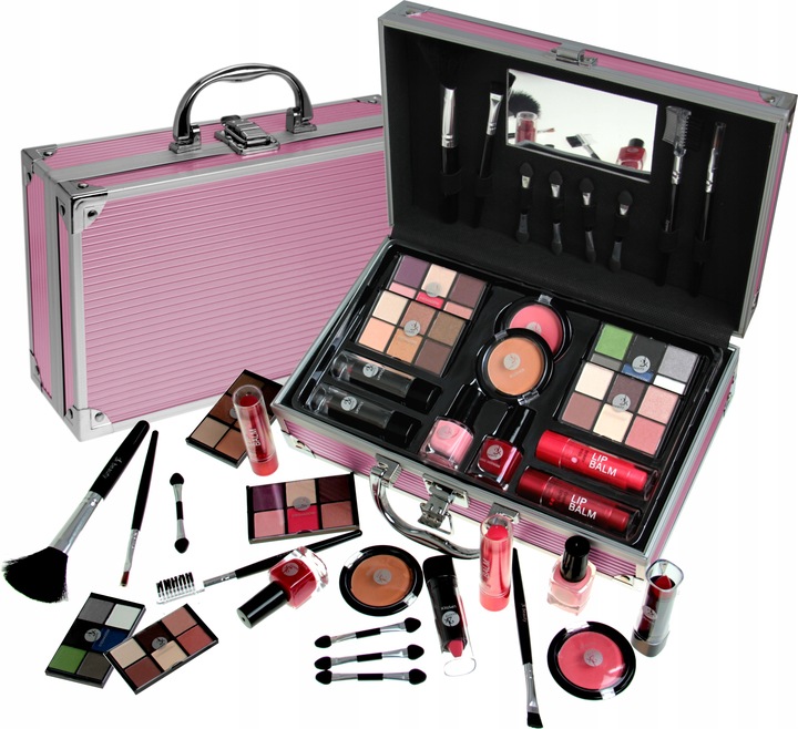 Kuferek Walizka Na Kosmetyki Makijaż Cienie Zestaw