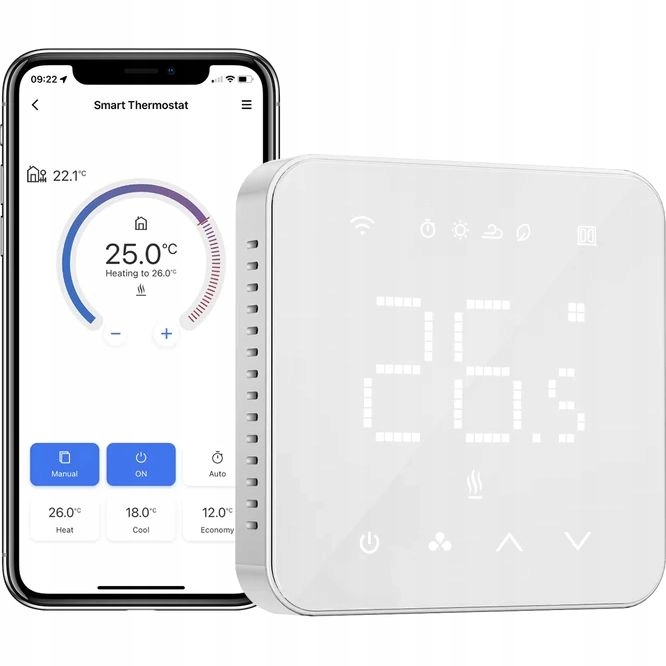 

Meross Smart Termostat Wi-Fi Ogrzewanie Podłogowe