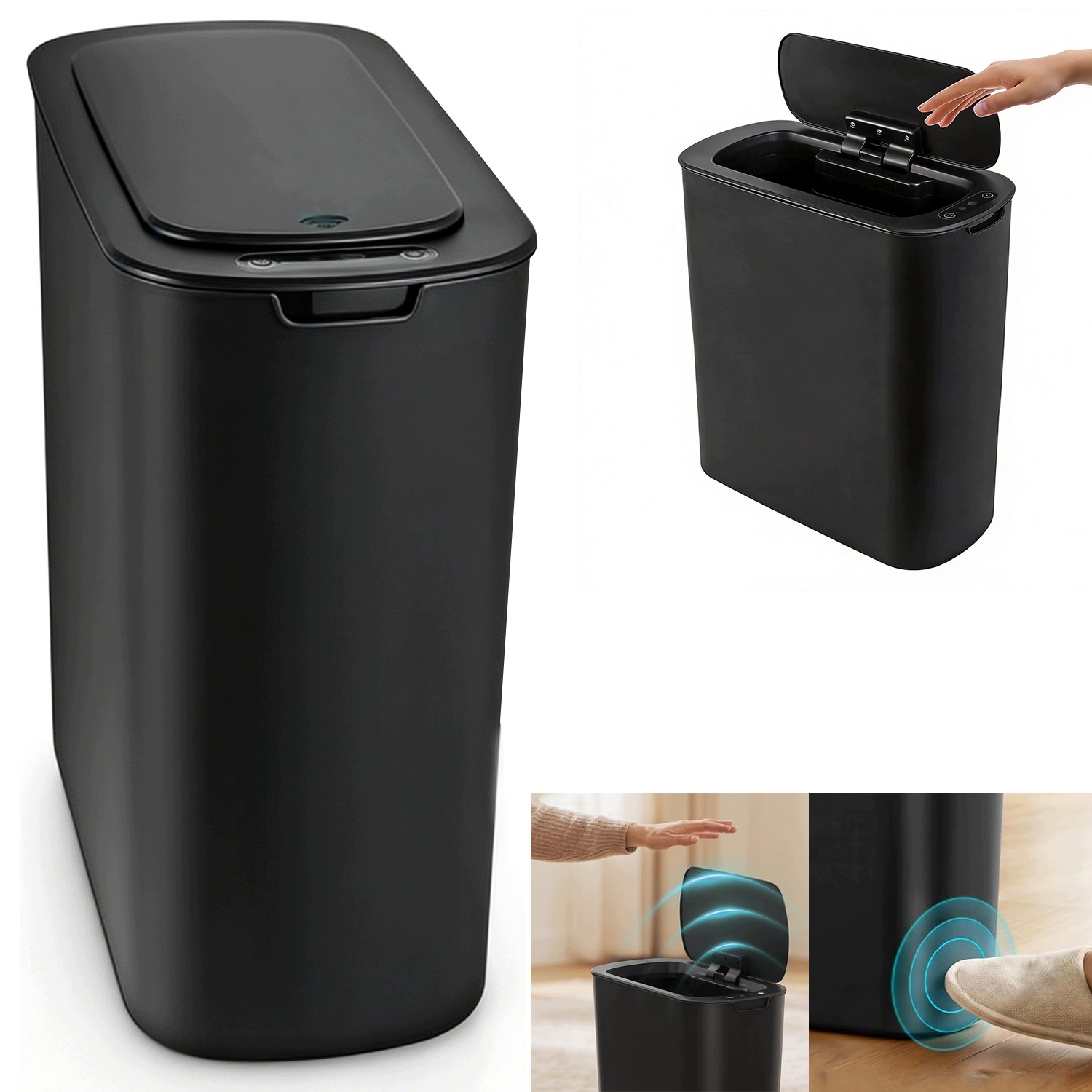 Automatický senzor pohybu do koupelny, 14,6 x 6,9 x 12,8 palců, černý