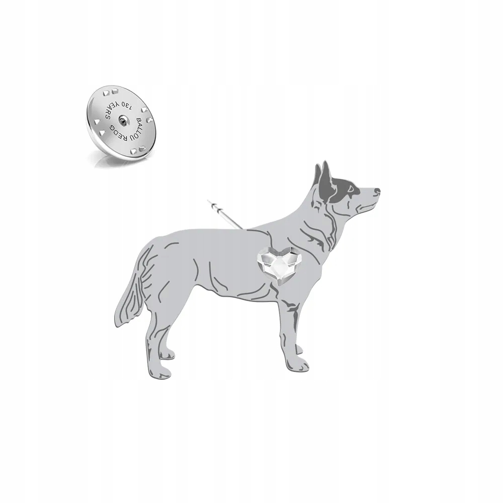 Odznak Stříbrná Australský Cattle Dog 925 Dárek Šperky Dedikace