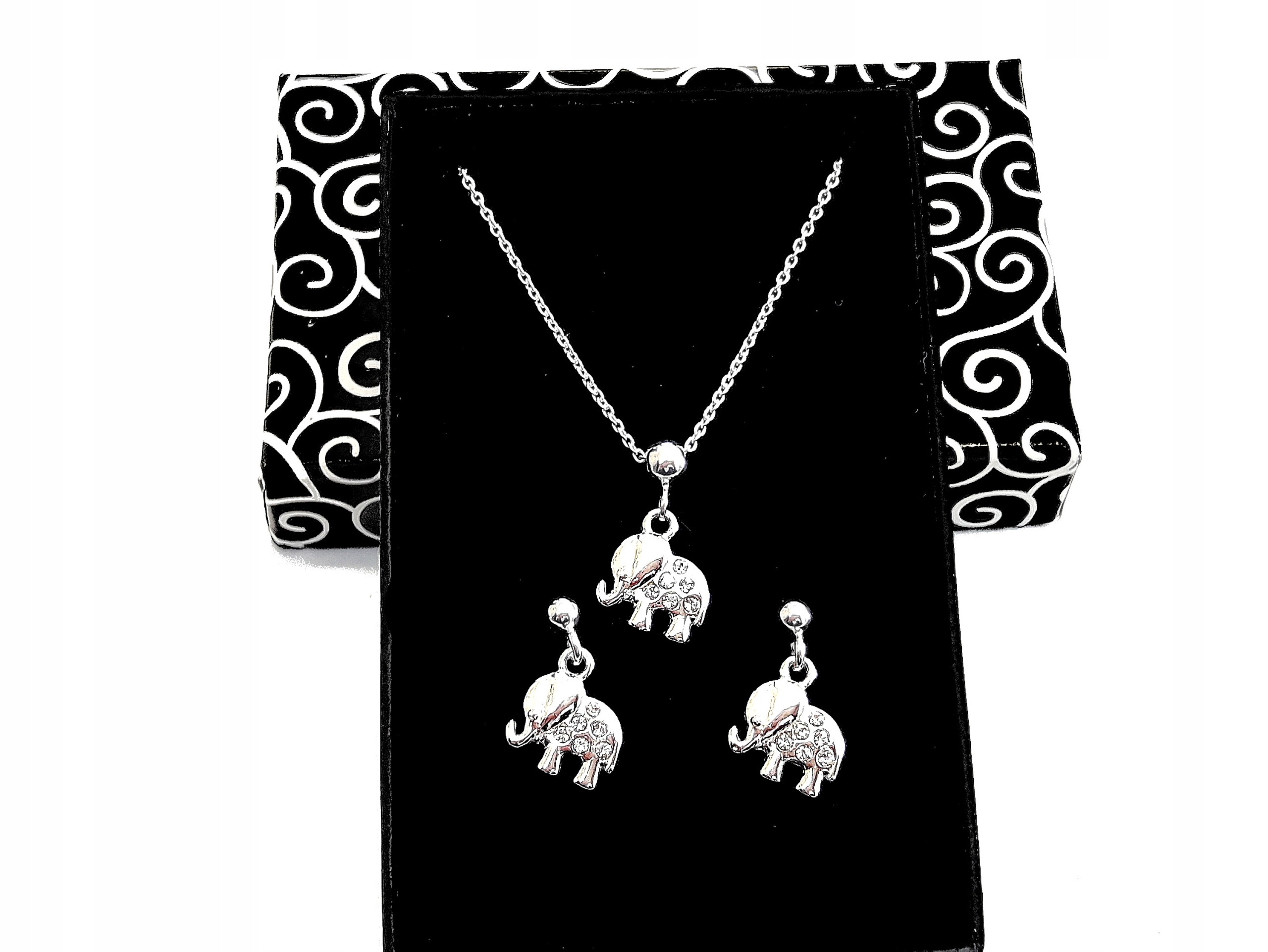 

Komplet Naszyjnik Kolczyki Słonik Słoń srebro 92