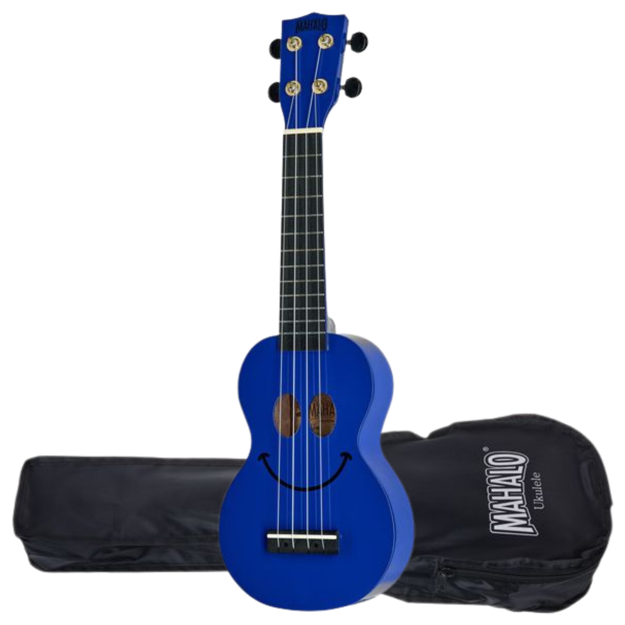 Modré sopránové ukulele pouzdro Úsměv pro děti Mahalo Smiley