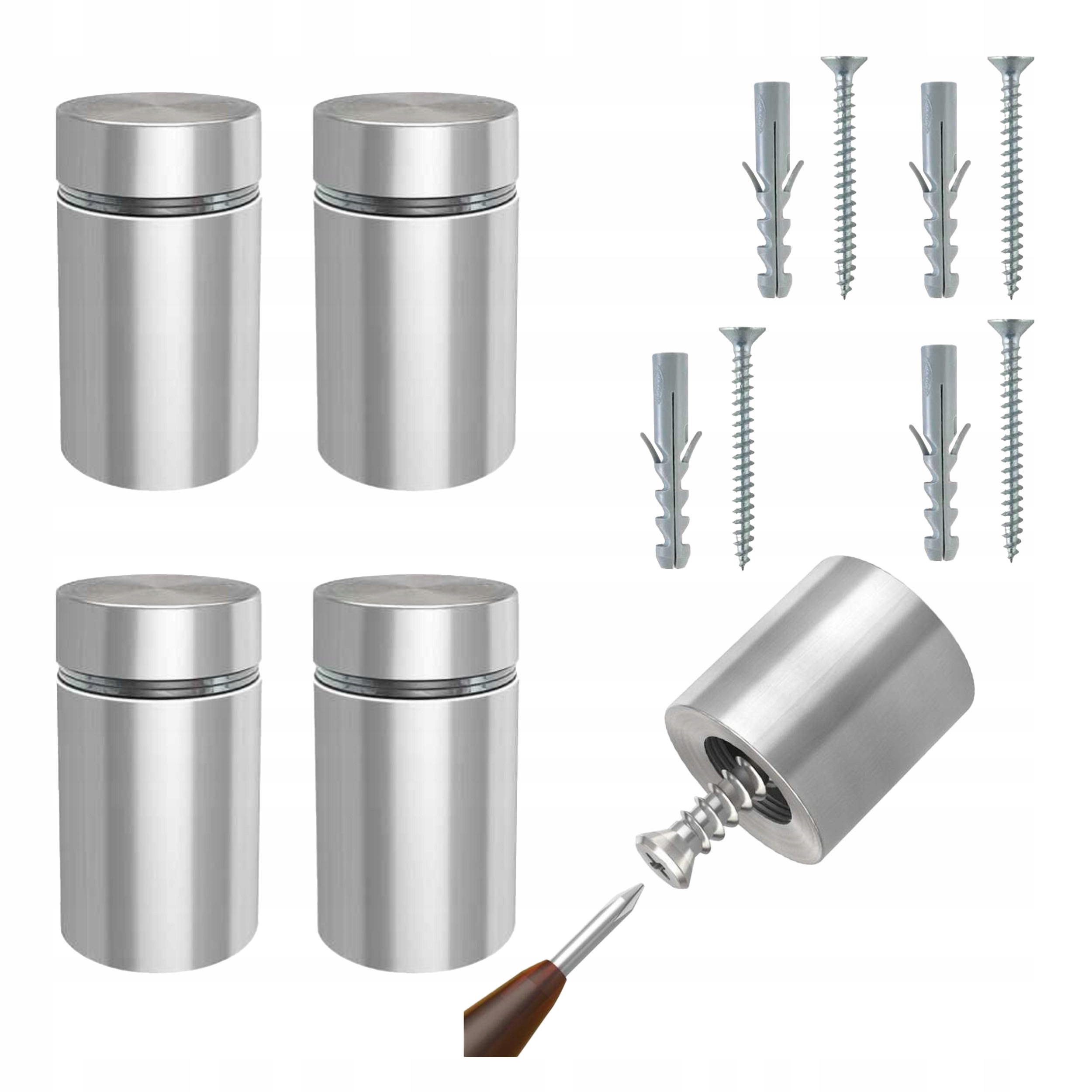 4x DYSTANSE MONTAŻOWE12x22 DO TABLICZKA SZYLD KOŁEK ROZPOROWY DEKORACYJNE