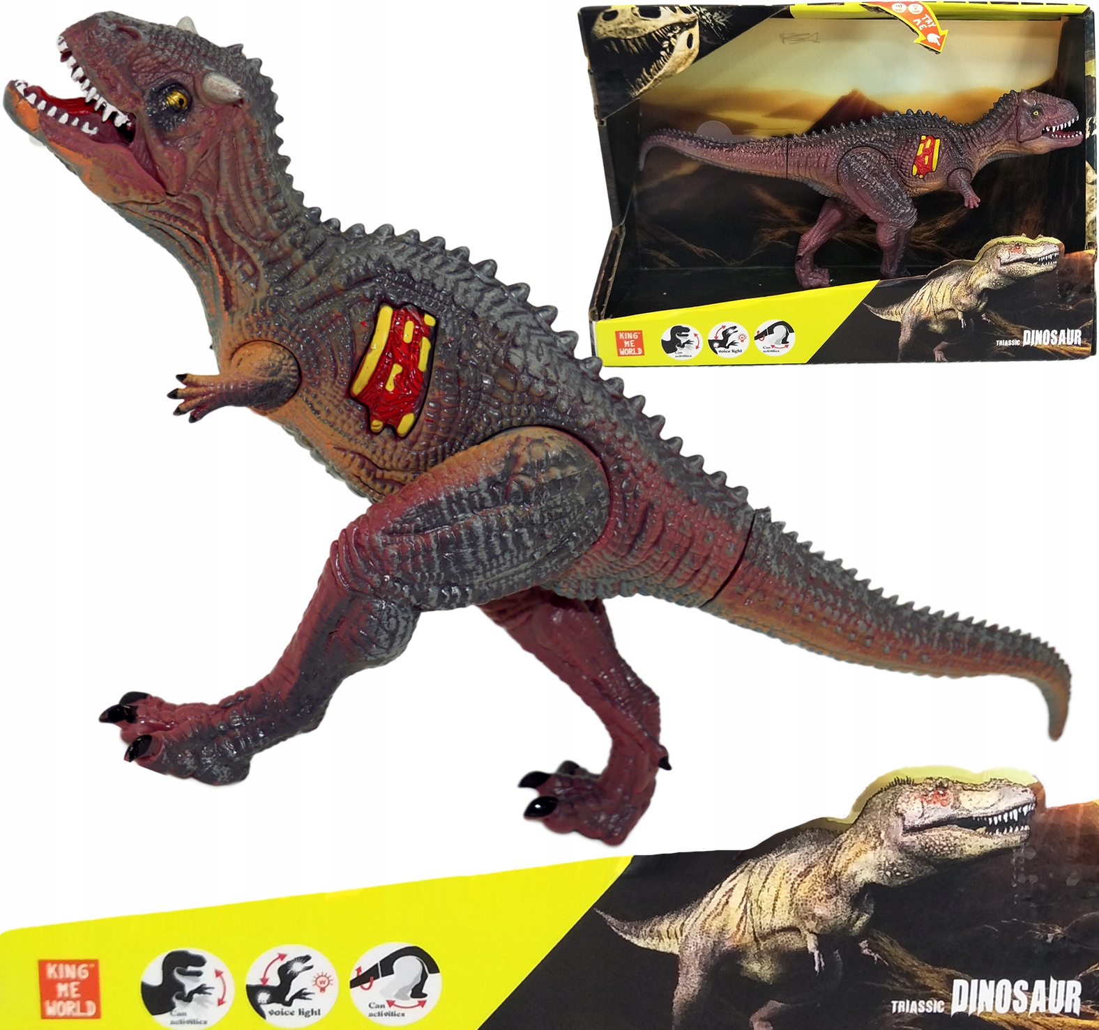 

Duży Ruchomy Dinozaur karnotaur Dźwięk Ryczy rex